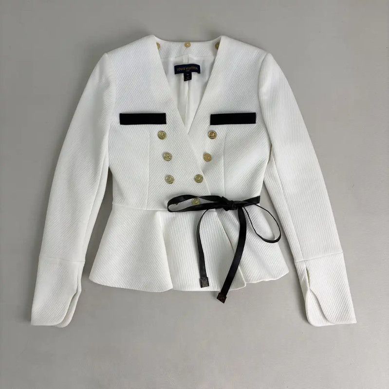 Louis Vuitton Louis Vuitton White Cotton Women's Jacket 0089 Size S / US 4 / IT 40 - 1 Thumbnail