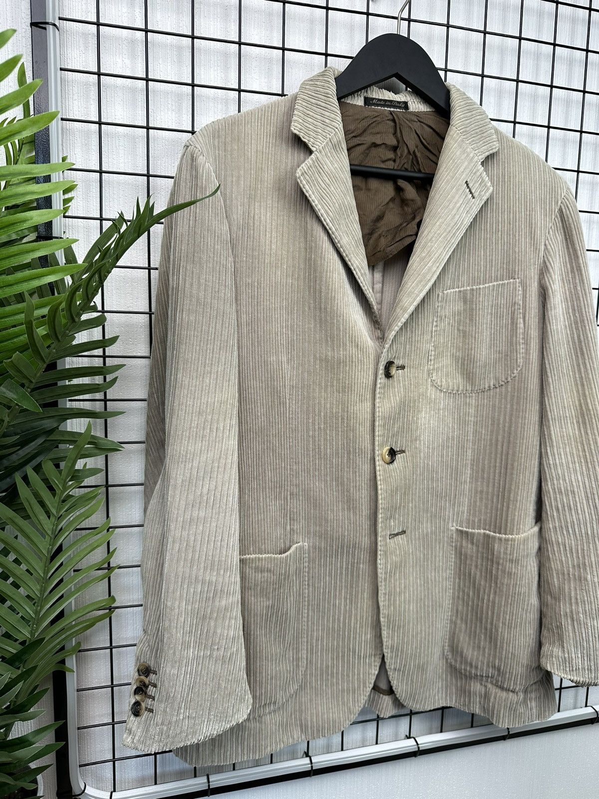 Pal Zileri Pal Zileri Men 50 Blazer Beige 100% Cotton vintage Size 50R - 4 Thumbnail