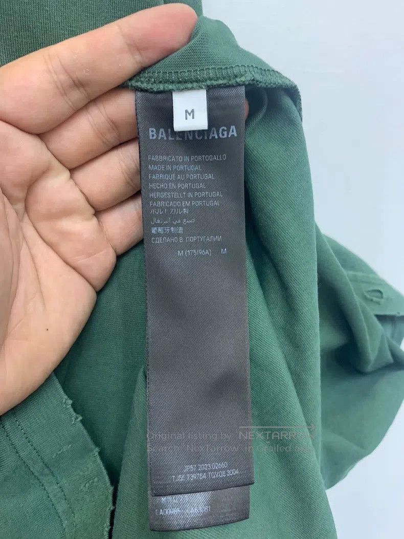 Balenciaga Balenciaga Green Tape Lettering Short Sleeve T-Shirt Size US M / EU 48-50 / 2 - 5 Thumbnail