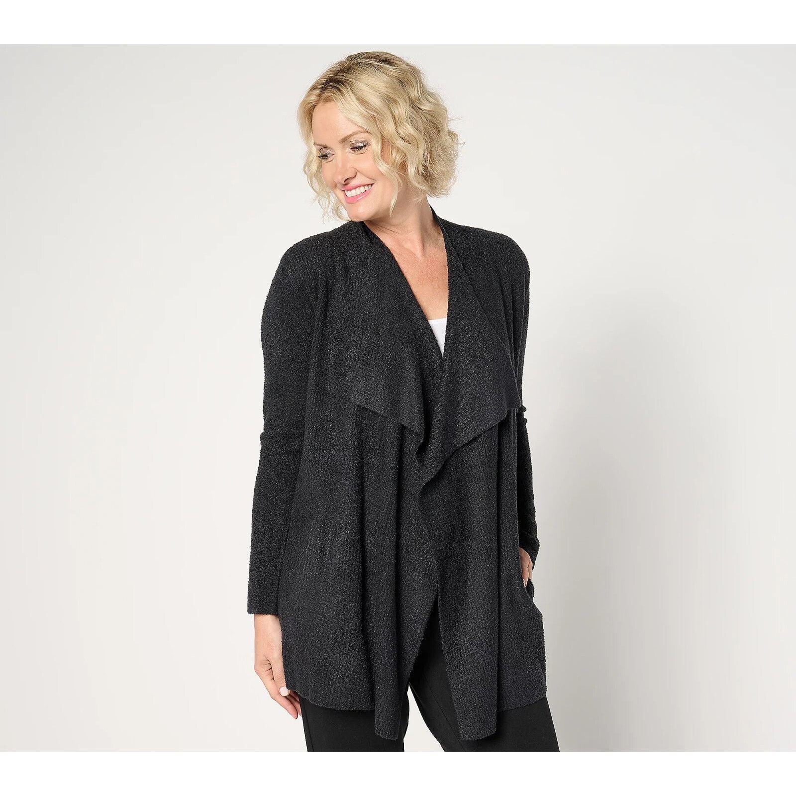 & Other Stories Barefoot Dreams Petite Wrap Cardigan Black Pet 1X A670477 Size ONE SIZE - 1 Preview