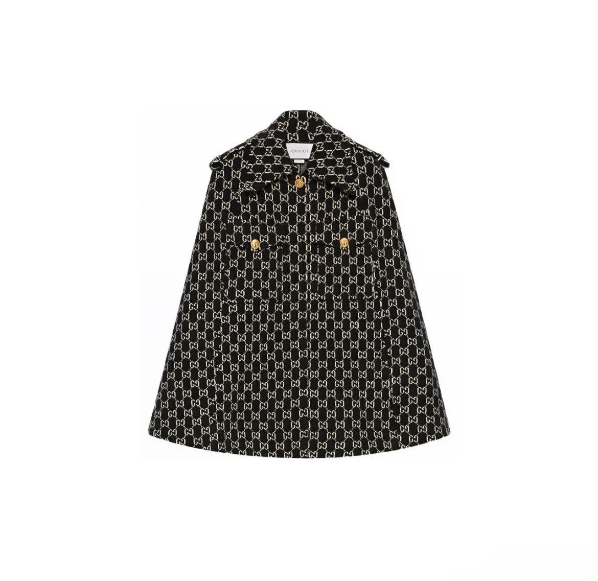 Gucci GUCCI GG Supreme Cape Wool Black White Cloak Size XS / US 0-2 / IT 36-38 - 1 Thumbnail