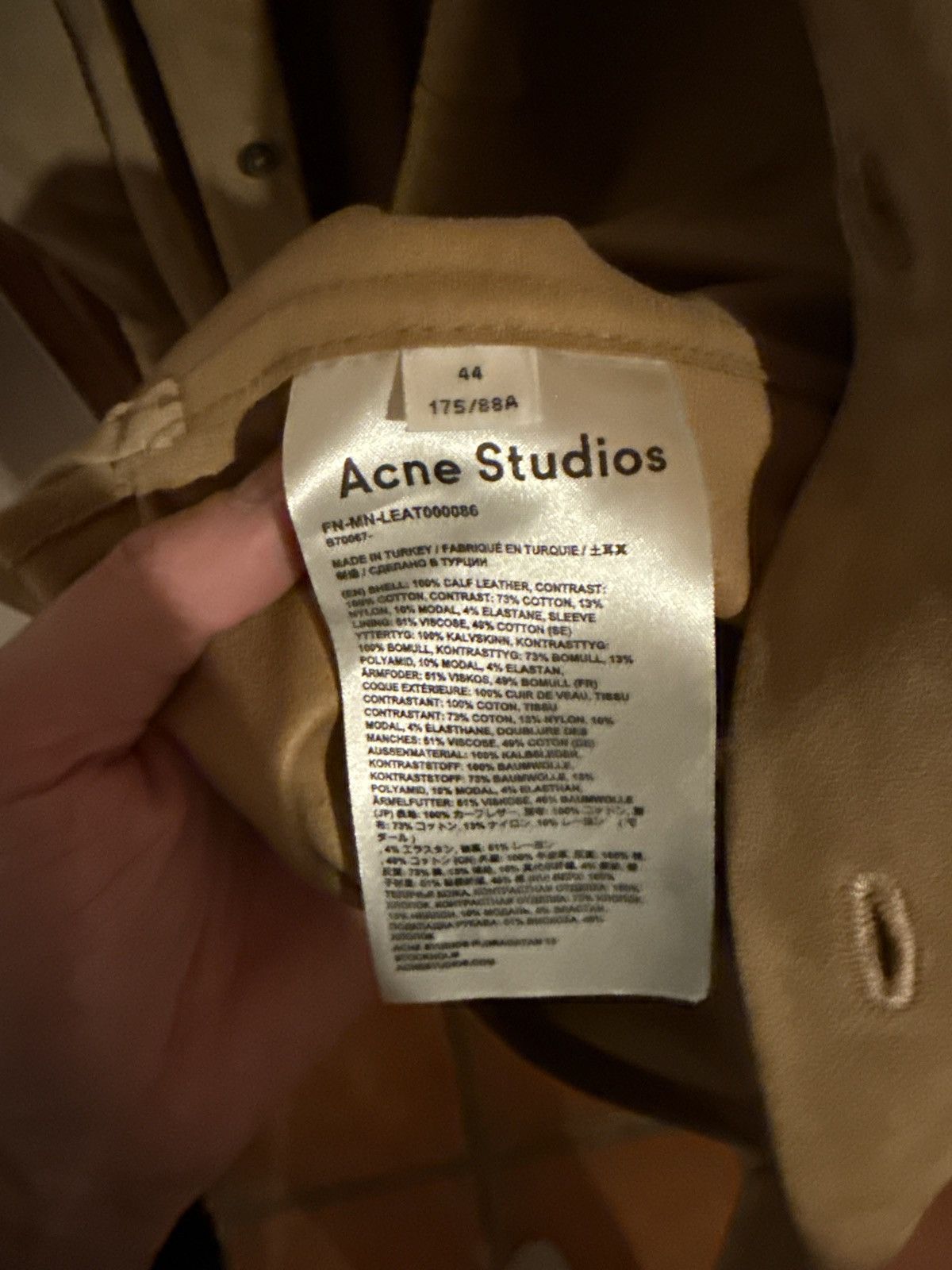 Acne Studios Acne Studios Suede Leather Shirt Coat Beige Size 44 Size US S / EU 44-46 / 1 - 3 Thumbnail