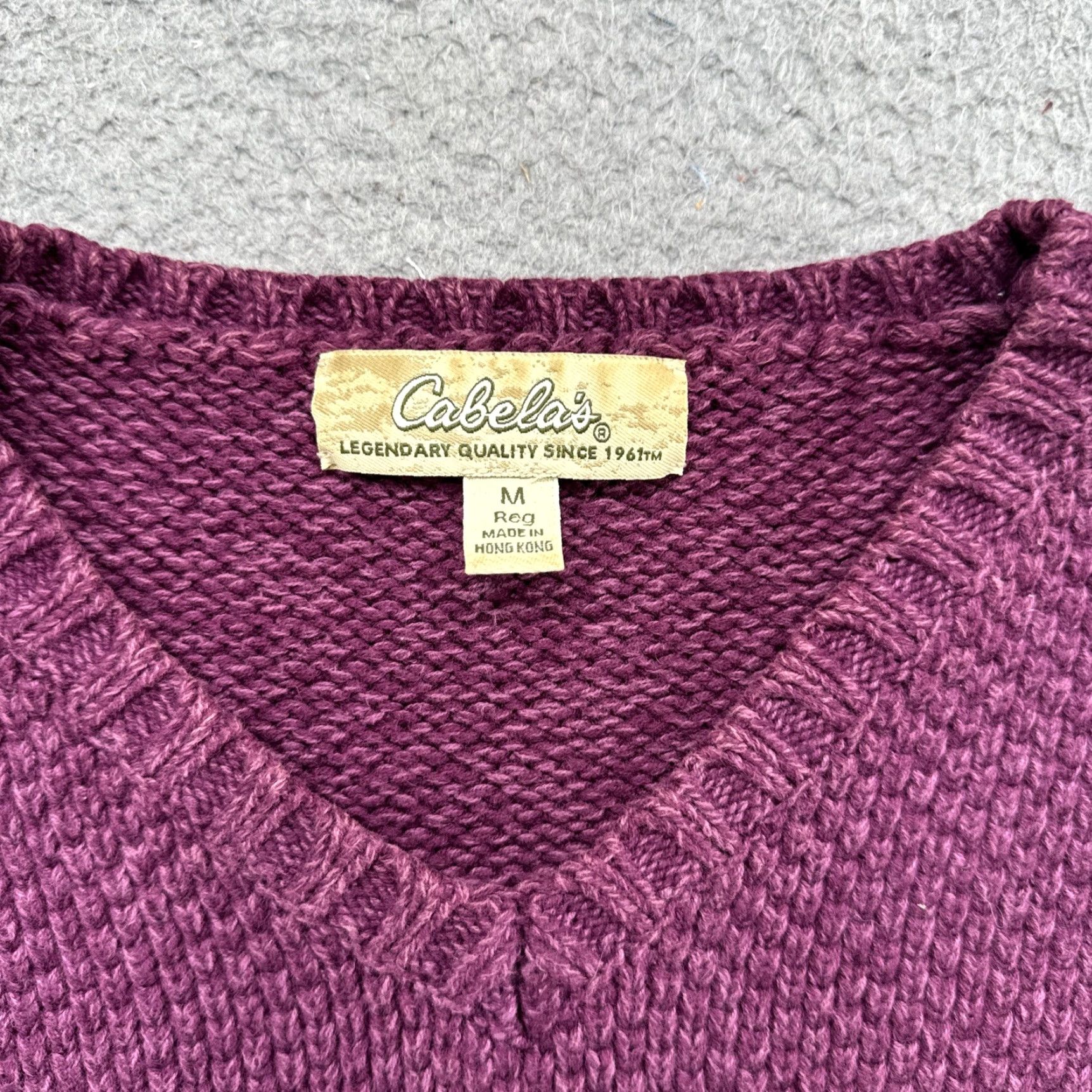 Vintage VINTAGE Cabela’s Sweater Cable Knit Maroon 100% Cotton Womens SZ M Cottage Knit Shirt Womens M Red Cable-Knit Pullover 90s Festival Women Size M / US 6-8 / IT 42-44 - 2 Thumbnail