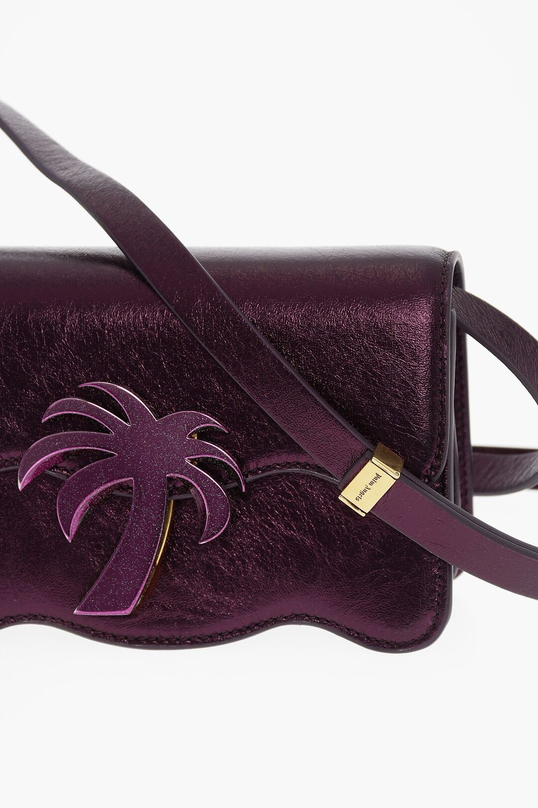 og1mm0724 Size: OS / Metallic Leather Crossbody Bag Purple
