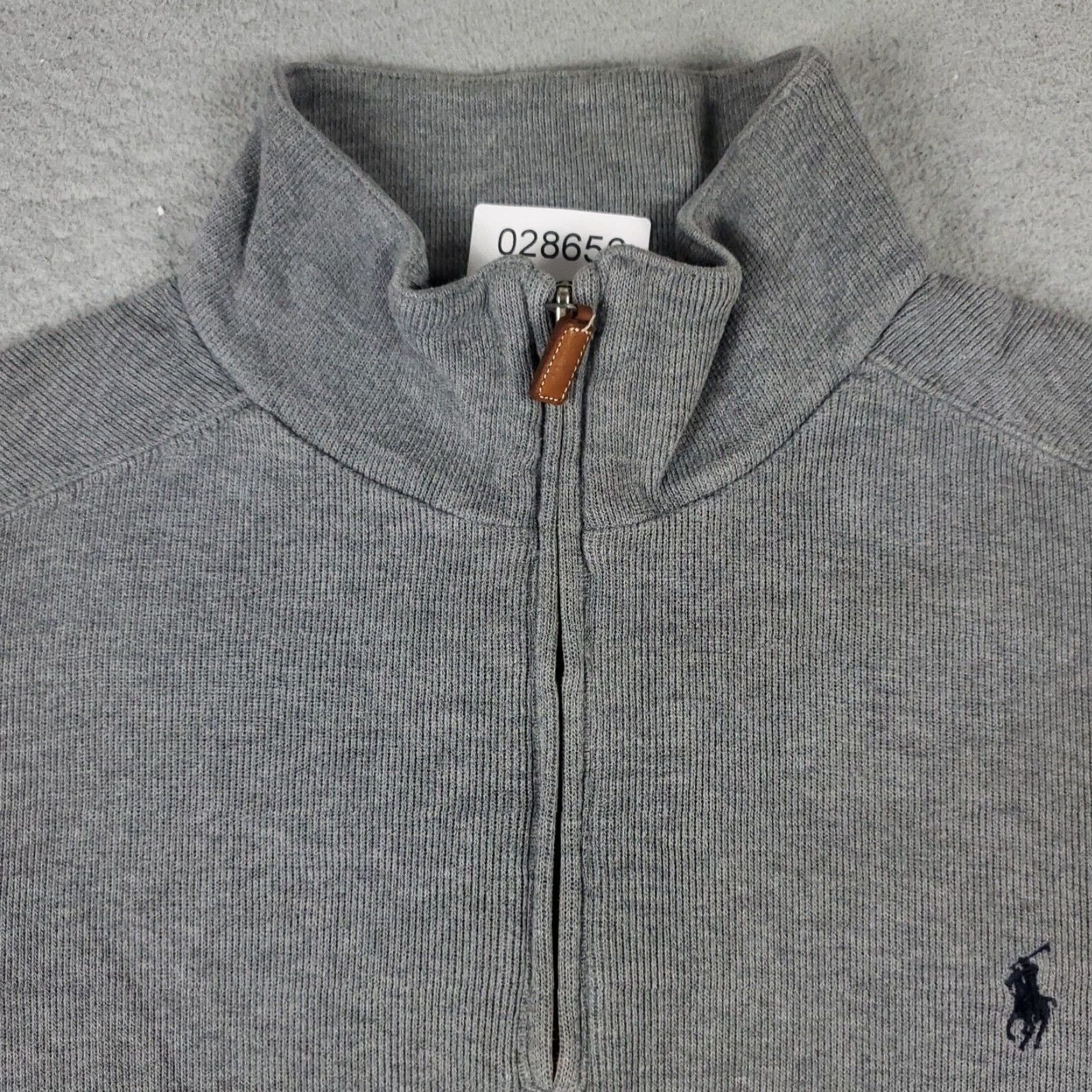 Ralph Lauren Ralph Lauren Mens XL Gray 1/4 Zip Pullover Sweater Cotton Polo Pony Logo Size US XL / EU 56 / 4 - 3 Thumbnail