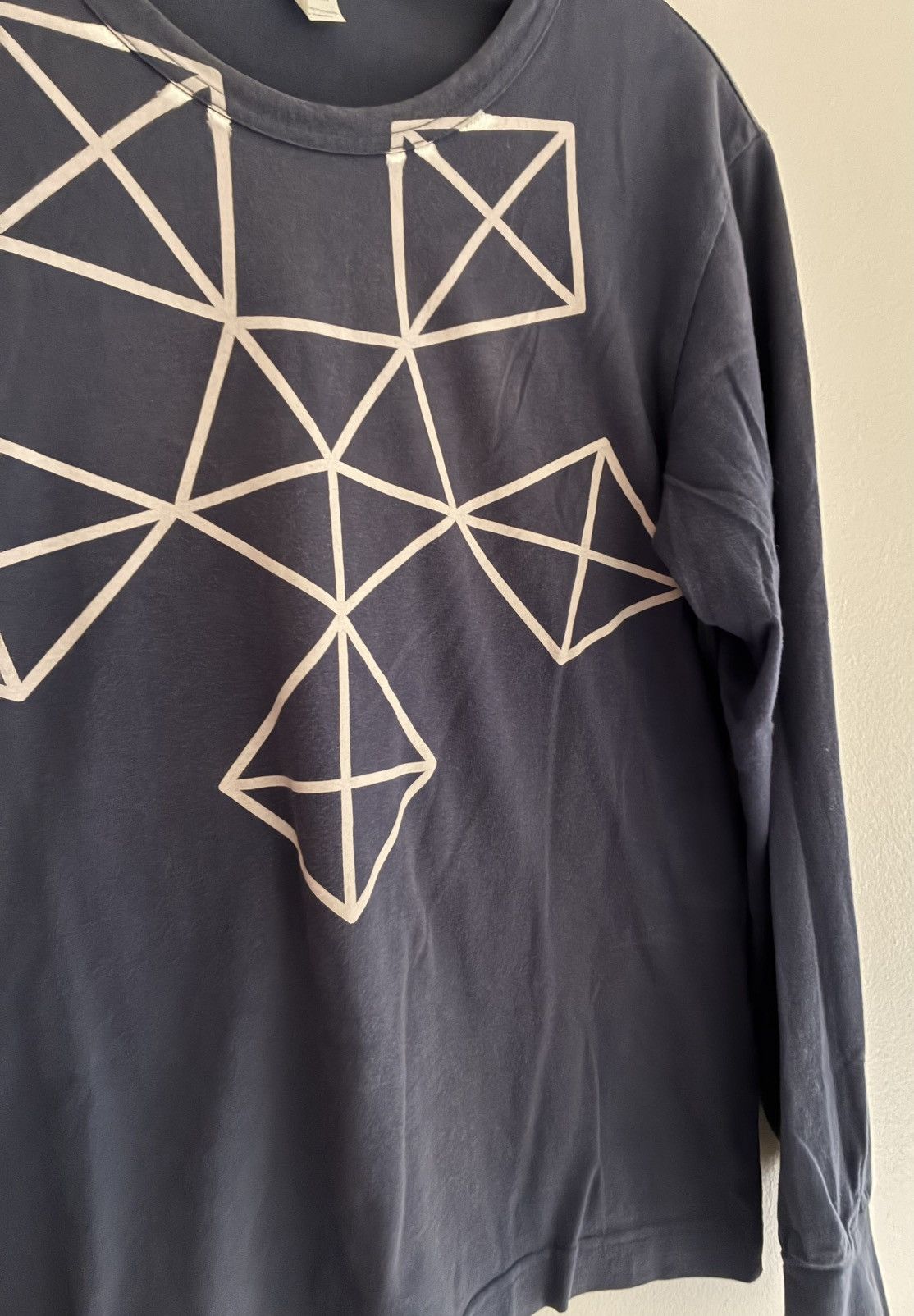 Comme des Garcons Comme des Garçon Geometric Design Blue Long Sleeve Shirt Size US S / EU 44-46 / 1 - 3 Thumbnail