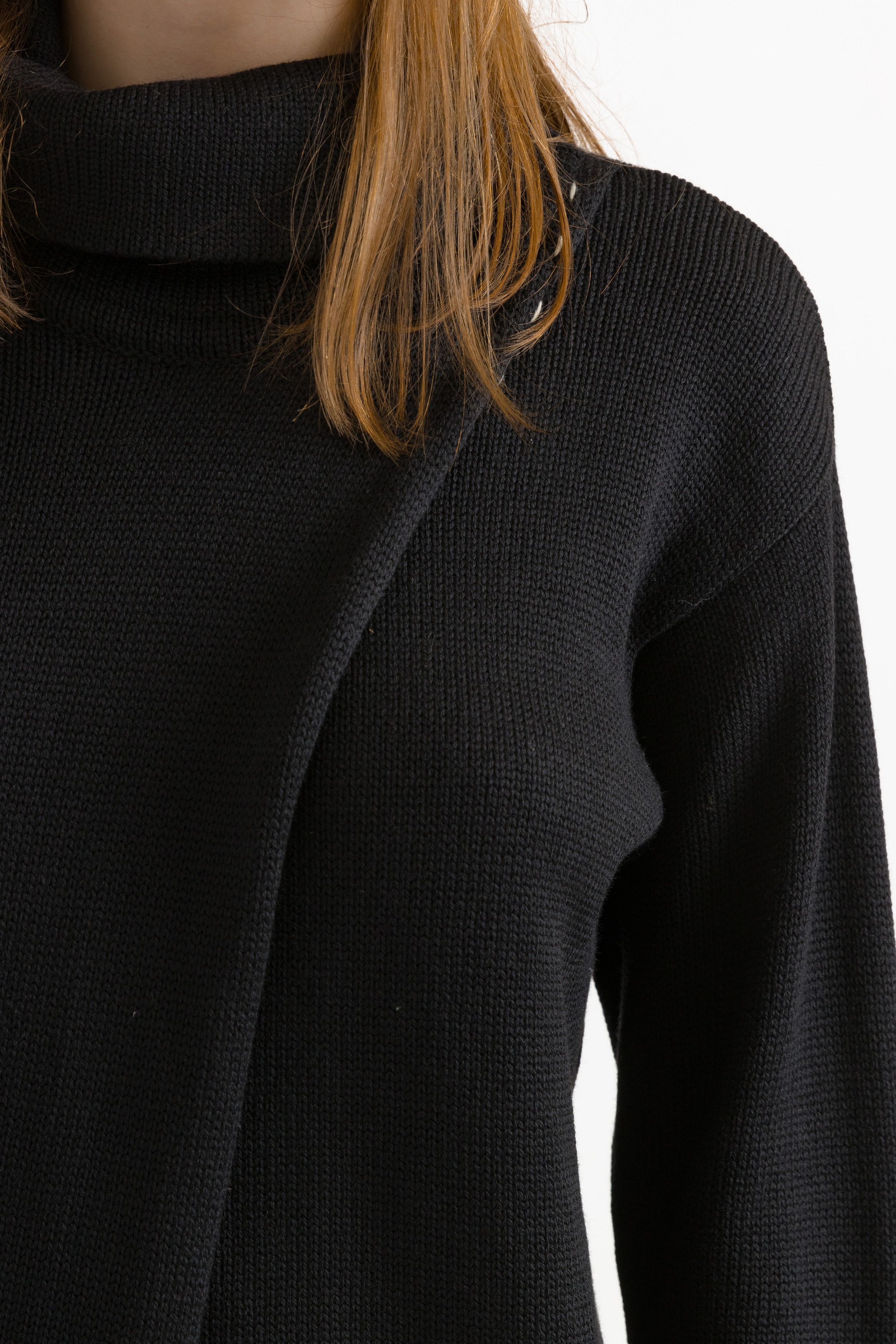Preloved 00’s Rene Lezard Merino Wool Black Top 7509