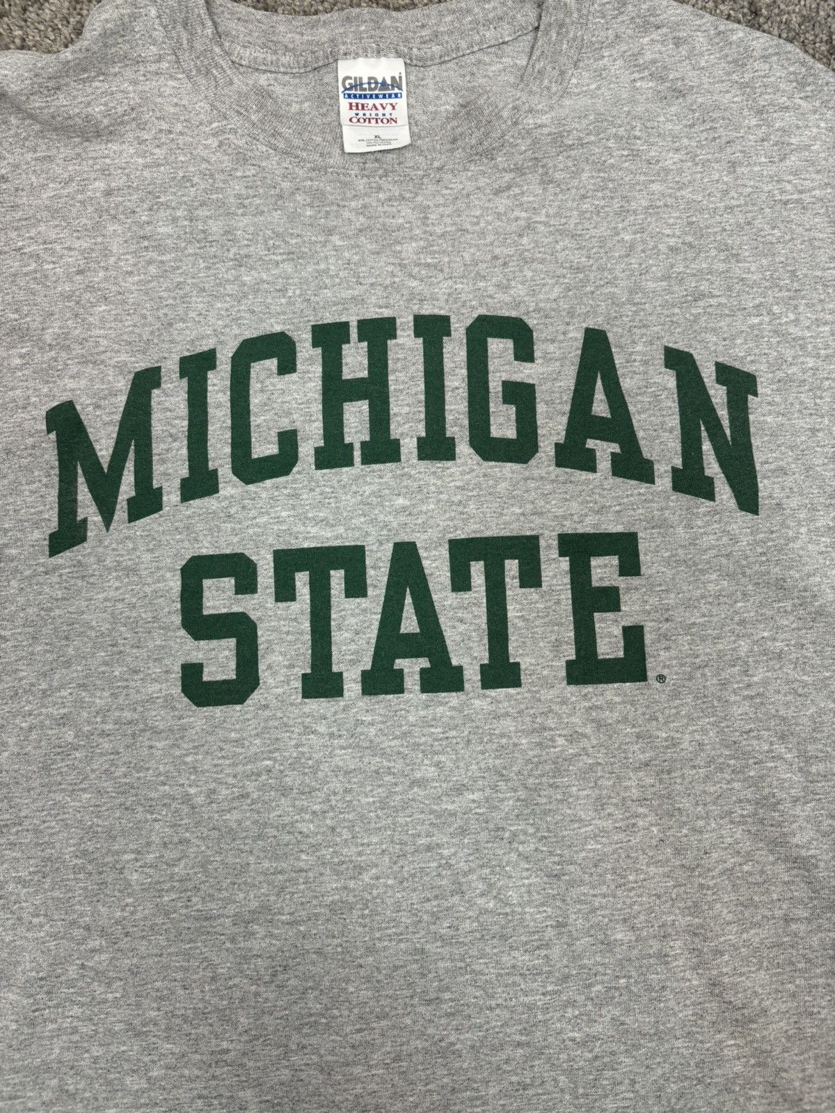 Vintage Y2k gray msu michigan state spell out tshirt Size US XL / EU 56 / 4 - 4 Thumbnail