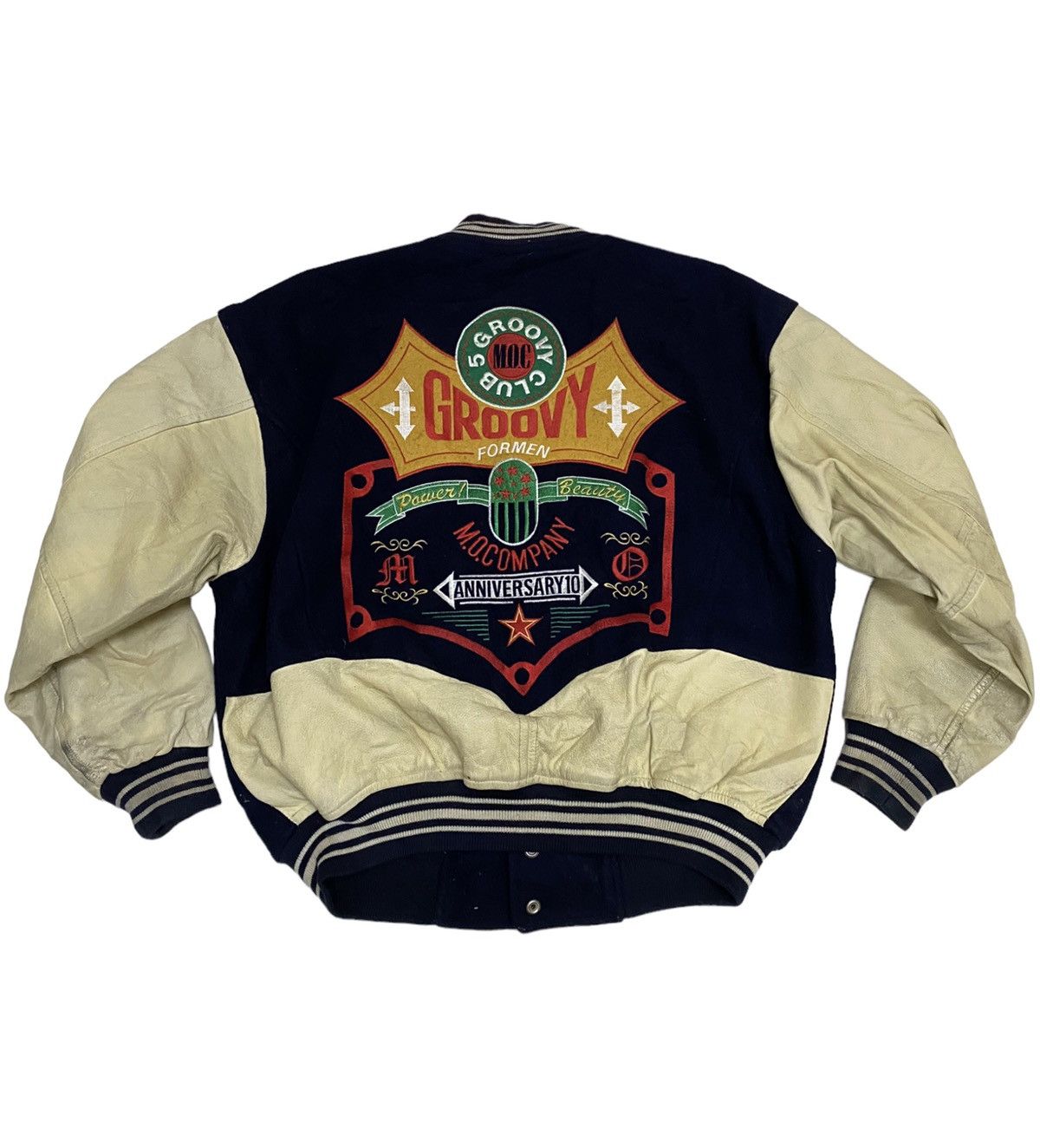 Vintage Vintage M.O. Company Groovy Club Varsity Bomber Jacket (C2) Size US M / EU 48-50 / 2 - 1 Thumbnail