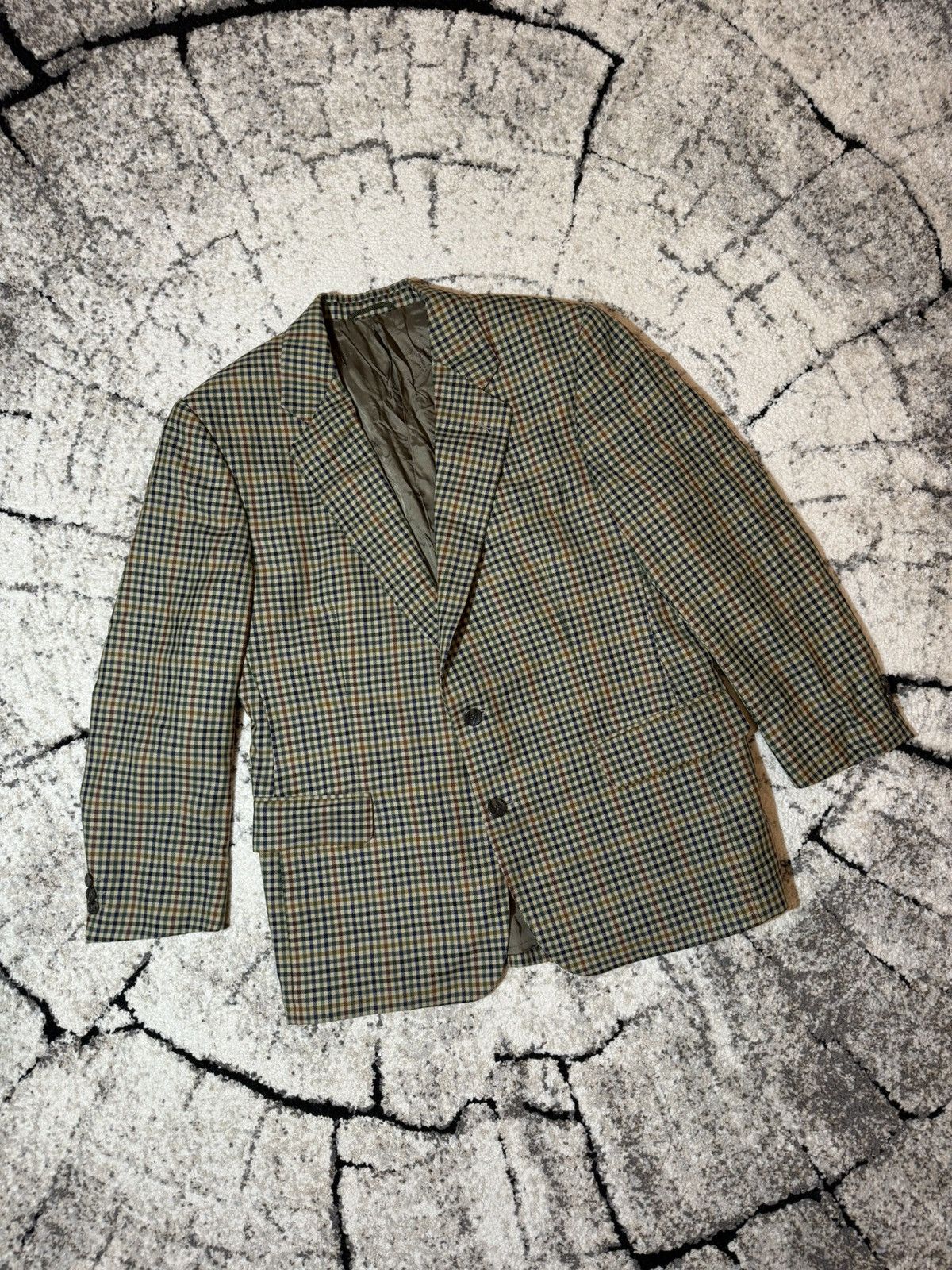 Burberry × Vintage Burberry’s Vintage Plaid Check Blazer Oldmoney Men’s Large Size 44R - 1 Thumbnail