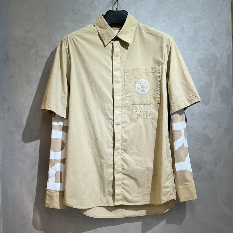 Burberry Burberry Beige Cotton Men's Shirt XXS Size US XXS / EU 40 - 1 Thumbnail