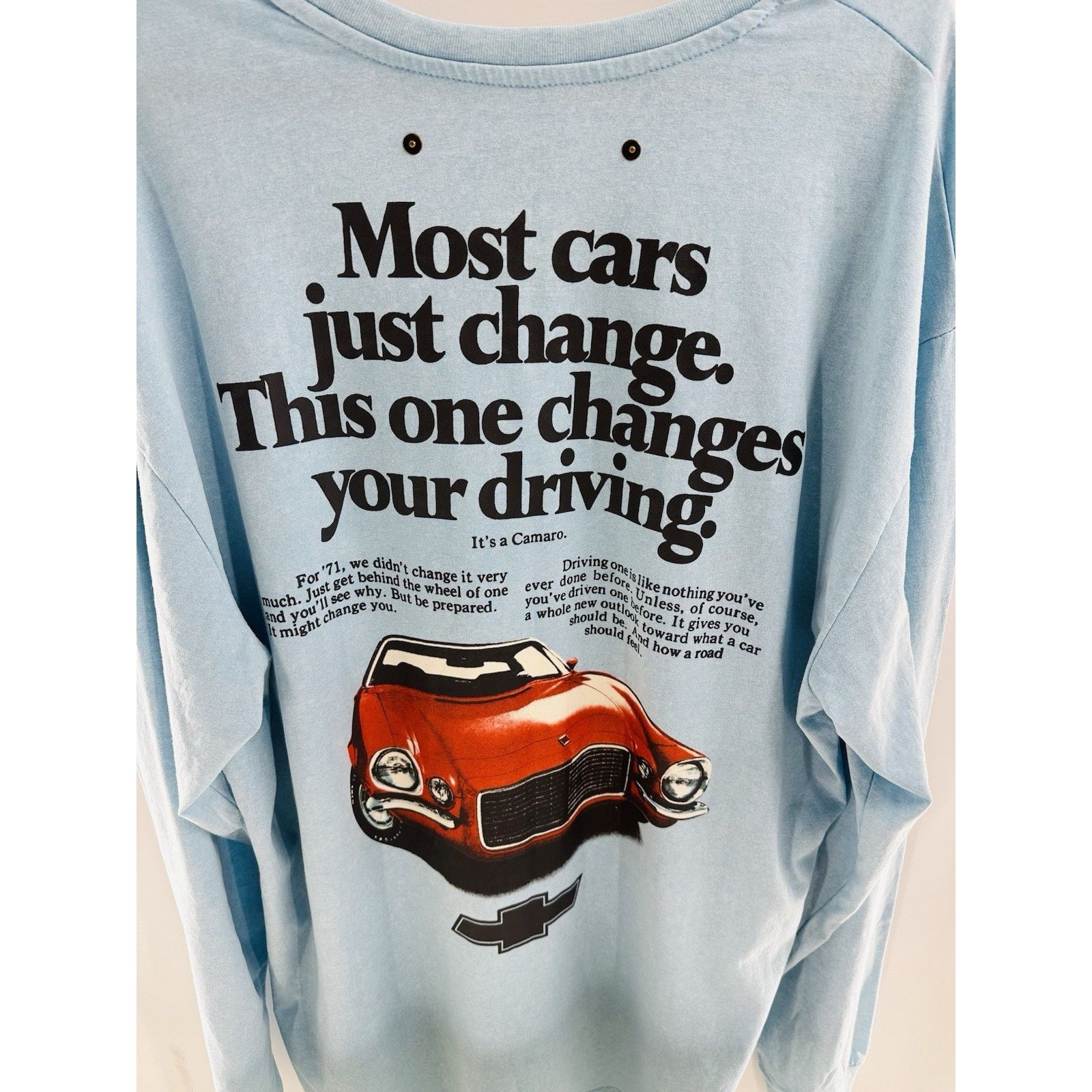 Hanes General Motors Shirt Mens XXL Blue USA Camaro Hot Rod GM Size US XXL / EU 58 / 5 - 2 Thumbnail