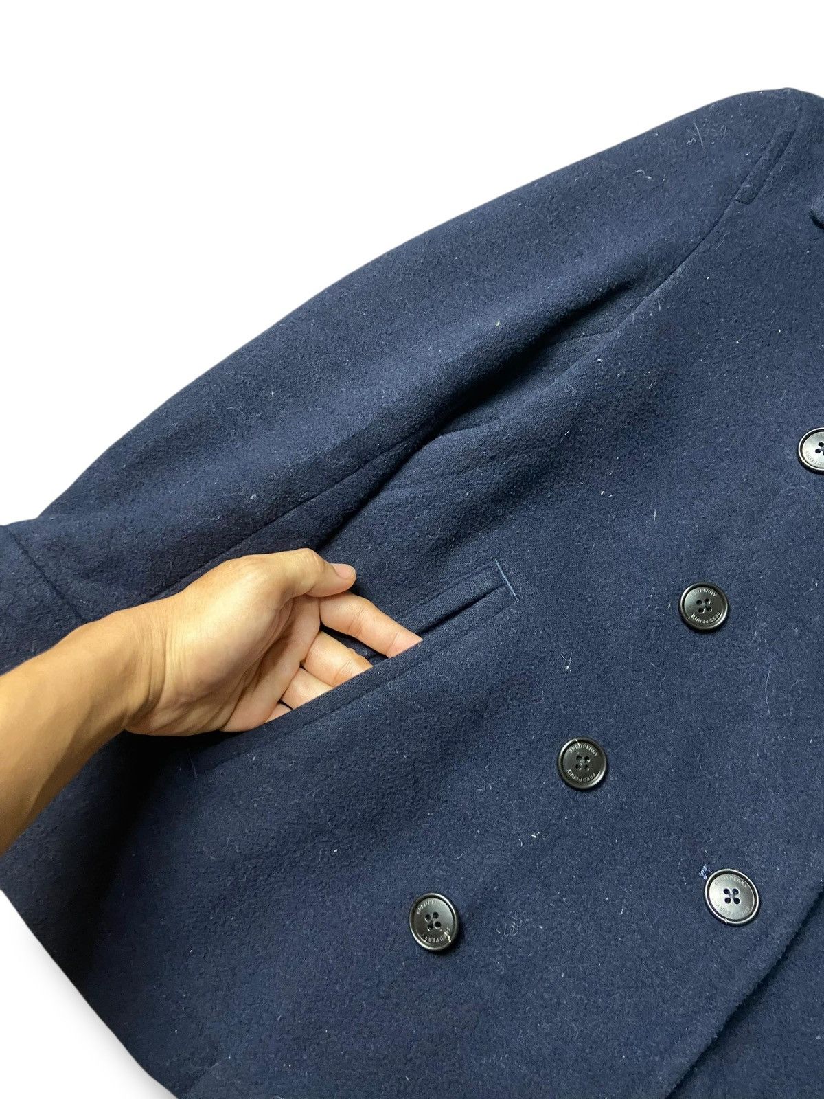 Fred Perry Fred Perry Double Breasted Wool Peacoat (166) Size US S / EU 44-46 / 1 - 5 Thumbnail