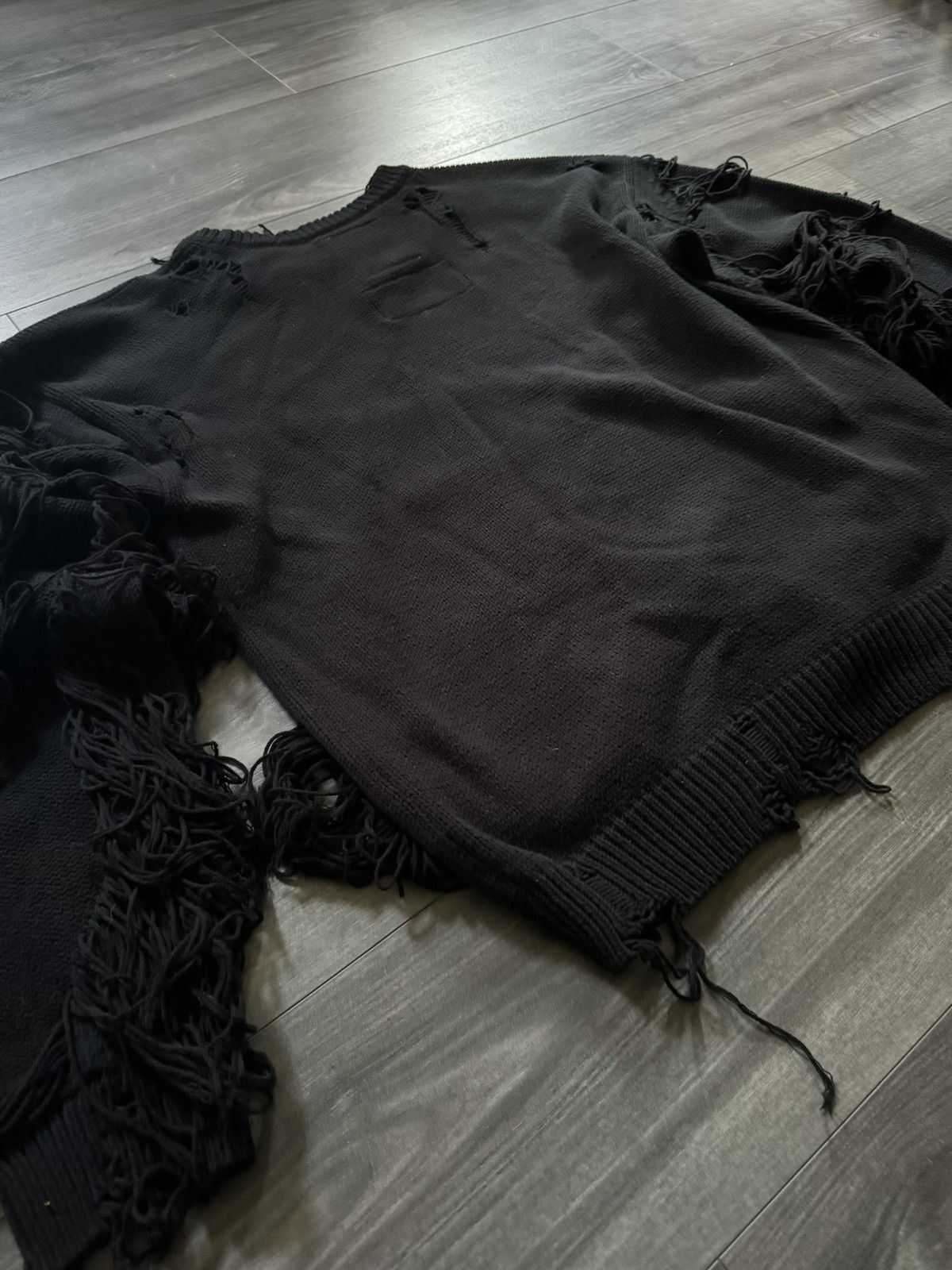 Maison MIHARA YASUHIRO Black Distressed MMY Sweater Size US L / EU 52-54 / 3 - 6 Thumbnail
