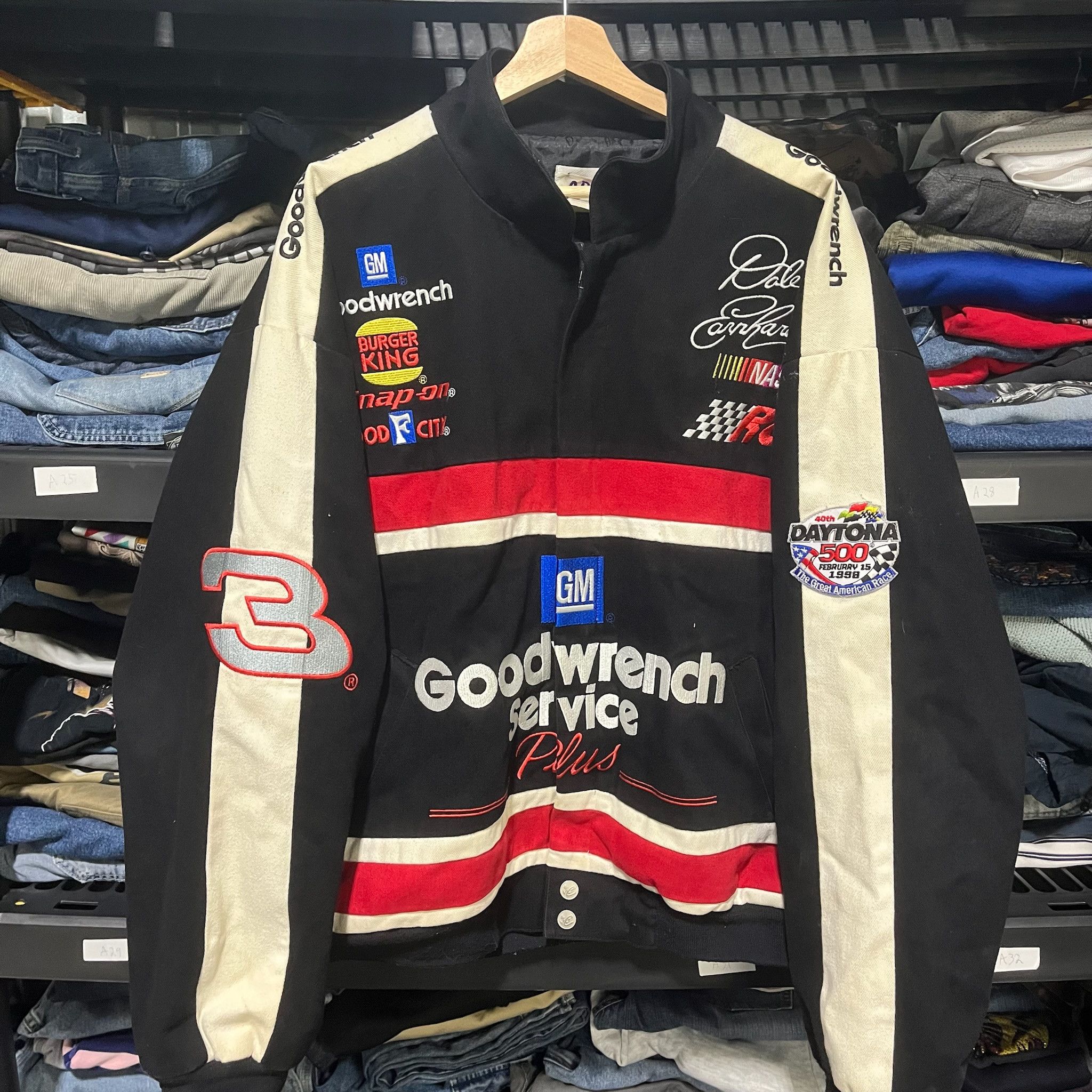 Chase Authentics VINTAGE DALE EARNHARDT GOODWRENCH NASCAR 90s RACING JACKET Size US XL / EU 56 / 4 - 2 Thumbnail