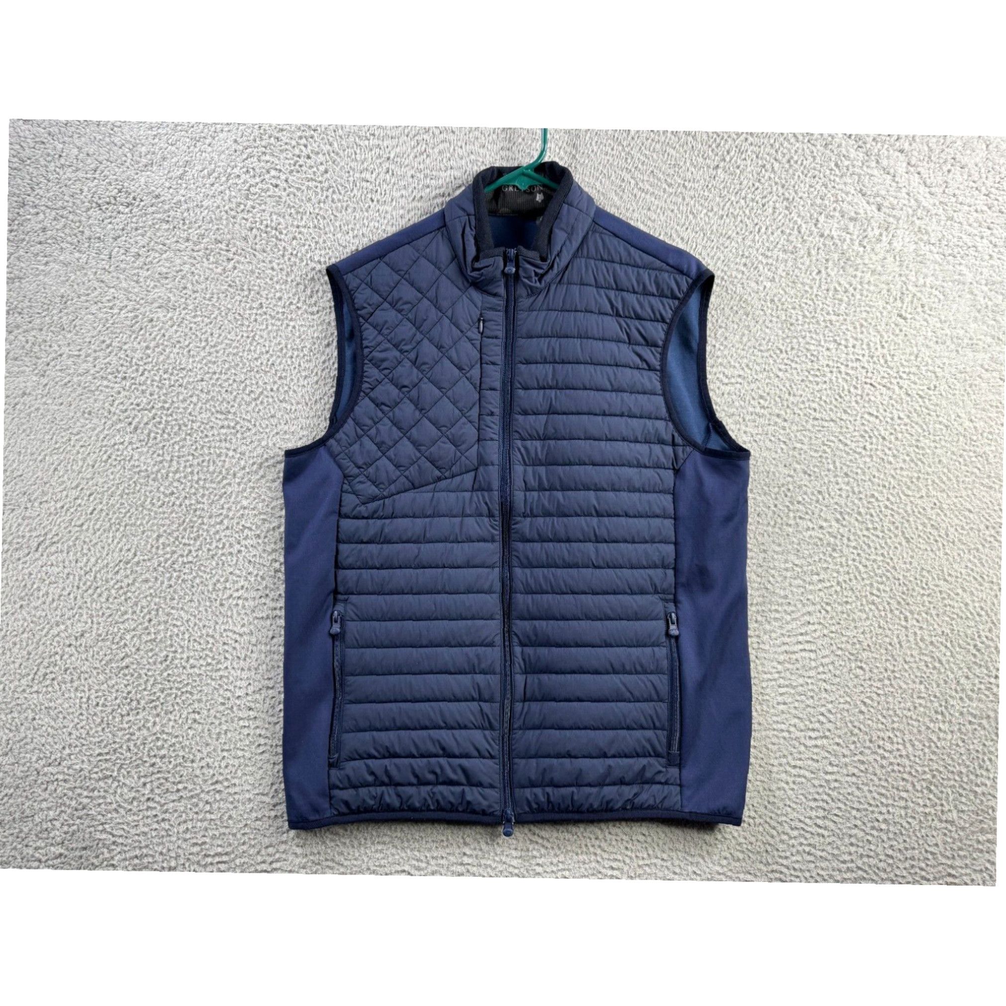 Greyson Yukon Men's Blue Full Zip Up Sleeveless Quilted Puffer Puffy outlets Golf Vest