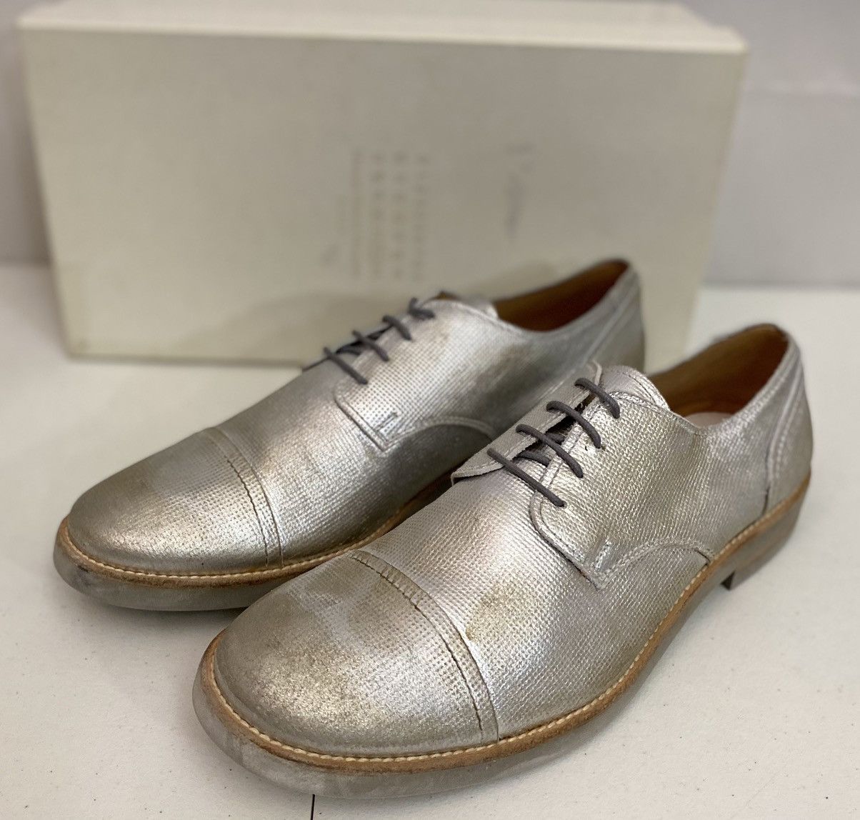 Maison Margiela 22 🇮🇹 Silver treated TinMan Captoe 10 US New