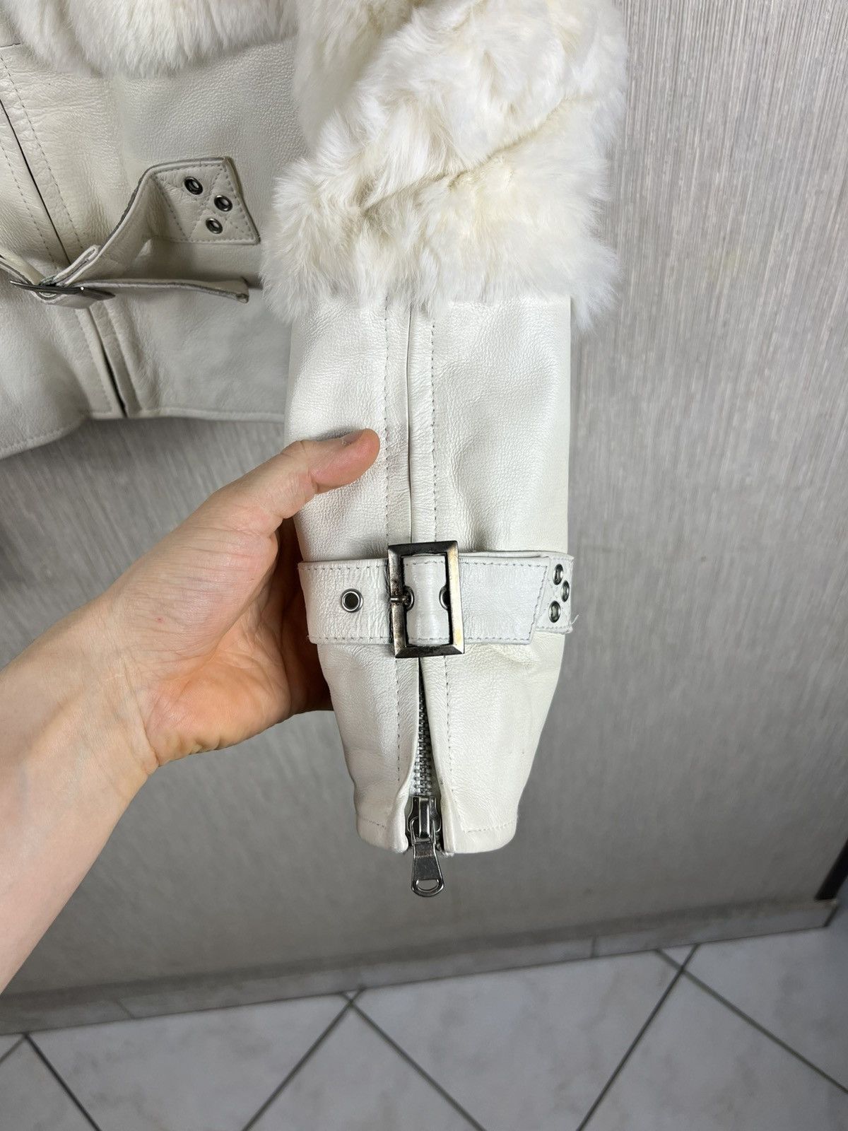 Vintage Vintage Conbipel y2k fur leather belt cropped jacket retro Size S / US 4 / IT 40 - 11 Thumbnail