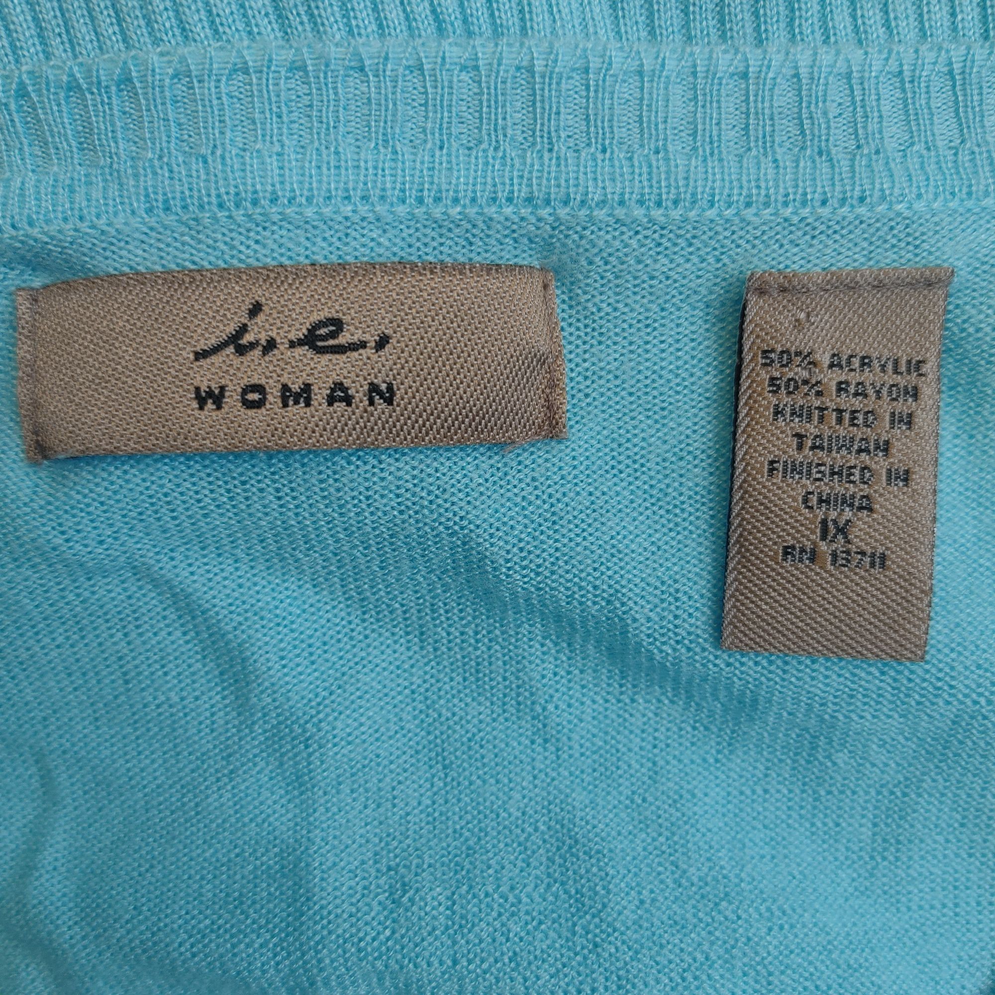 Other I,E Woman Light Blue Knit Cardigan Sweater 1X Size XL / US 12-14 / IT 48-50 - 3 Thumbnail