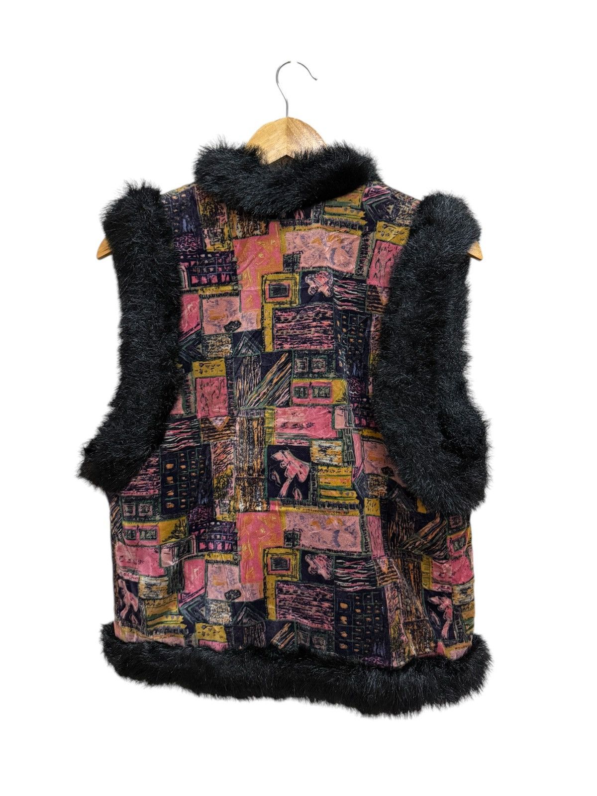 Japanese Brand × Vintage Libhober Floral Mohair Trimming Fur Vests Size US S / EU 44-46 / 1 - 2 Thumbnail