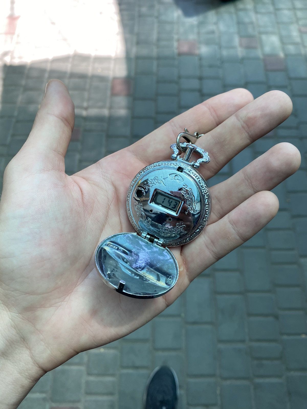 Jewelry Digital Pocket Watch. Silver Tone Eagle Design Size ONE SIZE - 1 Thumbnail