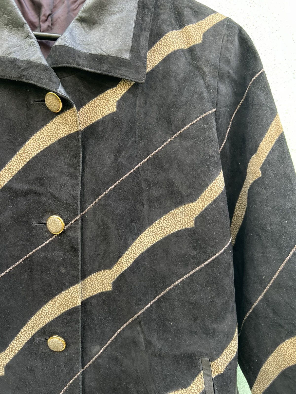 Leather Vintage Made in Japan Suede Leather Avant Garde Asymmetrical Size US L / EU 52-54 / 3 - 11 Thumbnail