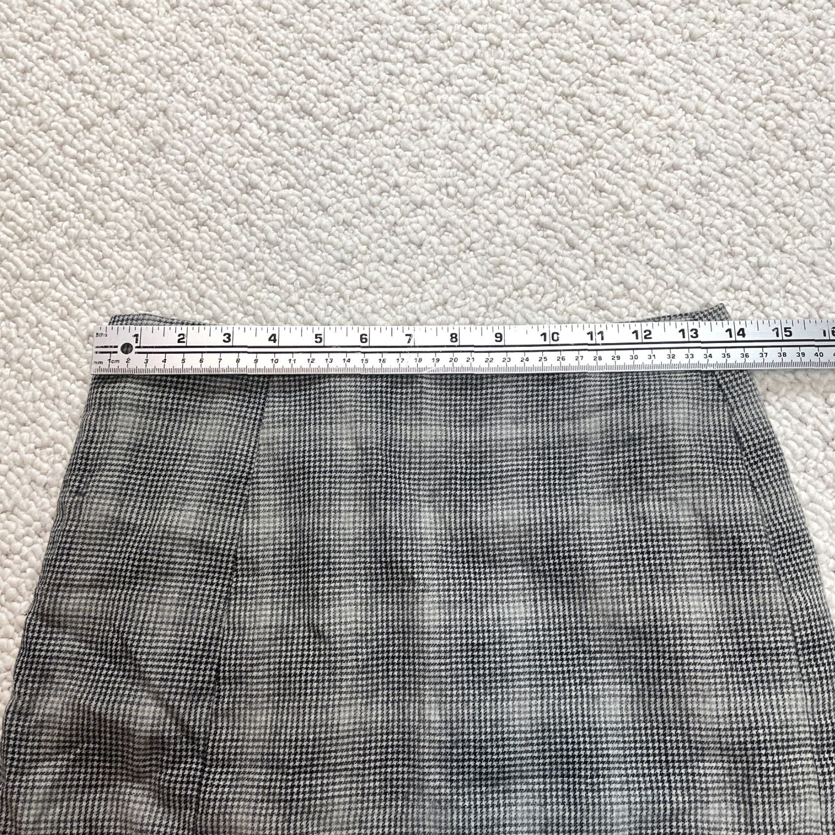 Banana Republic VINTAGE Banana Republic Skirt Womens 0 Mini Wool Houndstooth Brown Beige Zip Short Size 25" / US 0 / IT 36 - 3 Thumbnail
