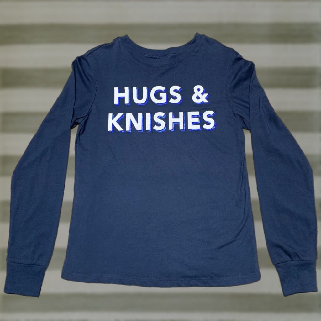 Vintage Zoe + Liv T-Shirt Size Small Long Sleeve Blue White Hugs & Knishes NEW Womens Shirt S Blue Size S / US 4 / IT 40 - 1 Thumbnail