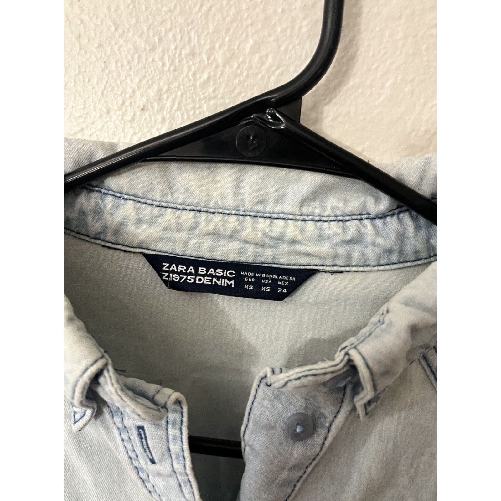 Zara Zara Shirt Women XS Blue Denim Chambray Tencel Long Sleeve Button-Down Utility Size XS / US 0-2 / IT 36-38 - 2 Thumbnail