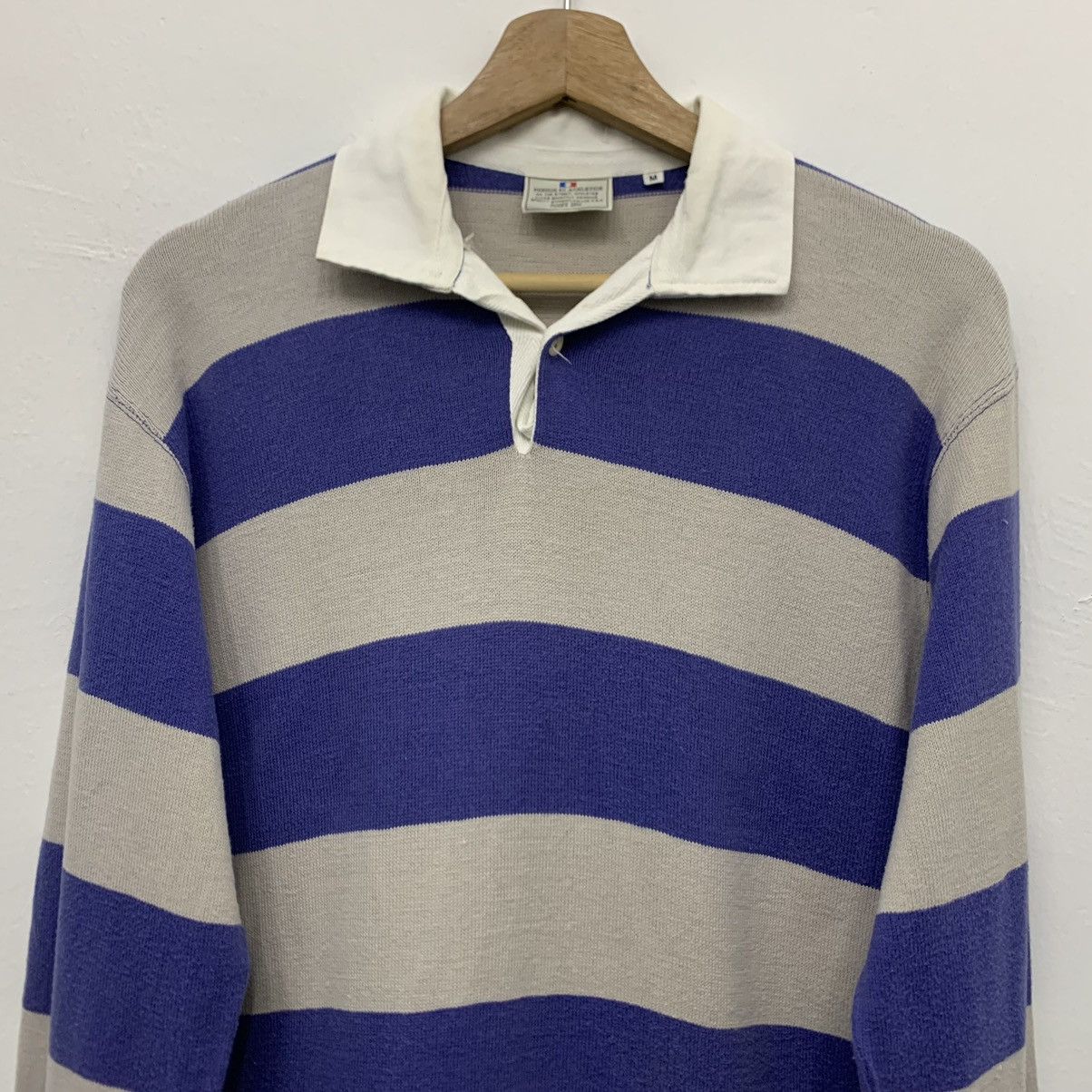 Vintage French St Athletics Striped Rugby Shirt Size US M / EU 48-50 / 2 - 3 Thumbnail