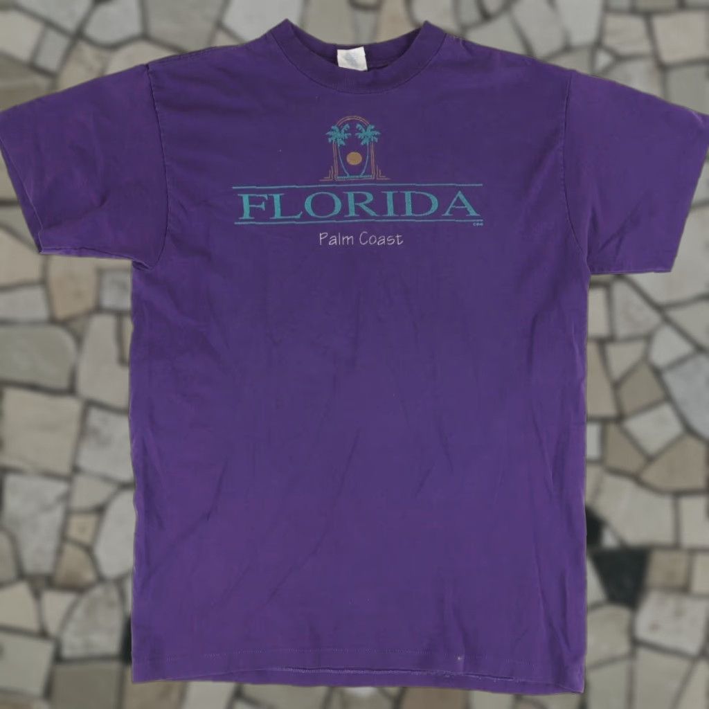 Vintage VTG Sunshine Apparel Florida Palm Solid T-Shirt Purple Men's XL Shirt Size US XL / EU 56 / 4 - 1 Thumbnail