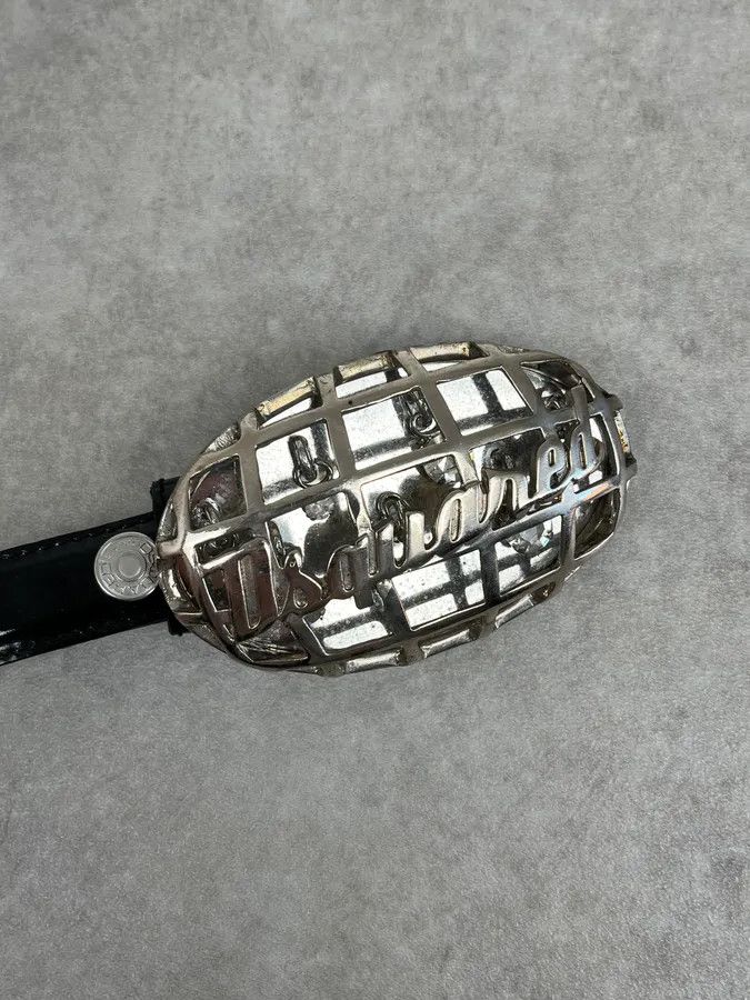 Dsquared2 Dsquared2 Black Leather Globe Studded Belt Size ONE SIZE - 5 Thumbnail