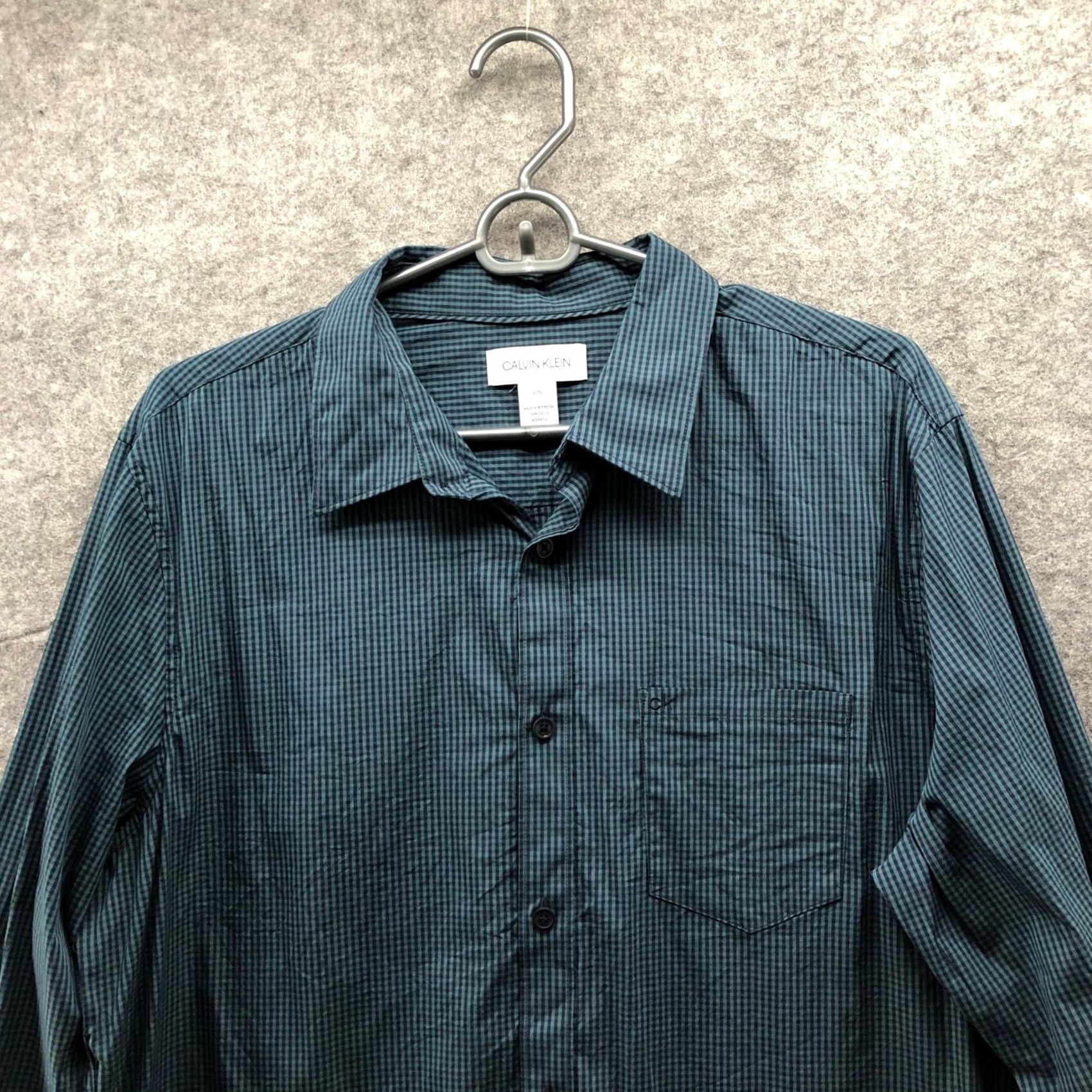 Calvin Klein Calvin Klein Button-Up Shirt Mens L Teal Gingham Plaid Green Black Long Sleeve Collared Pocketed Casual Workwear Shirts Pattern Check Size US L / EU 52-54 / 3 - 6 Thumbnail