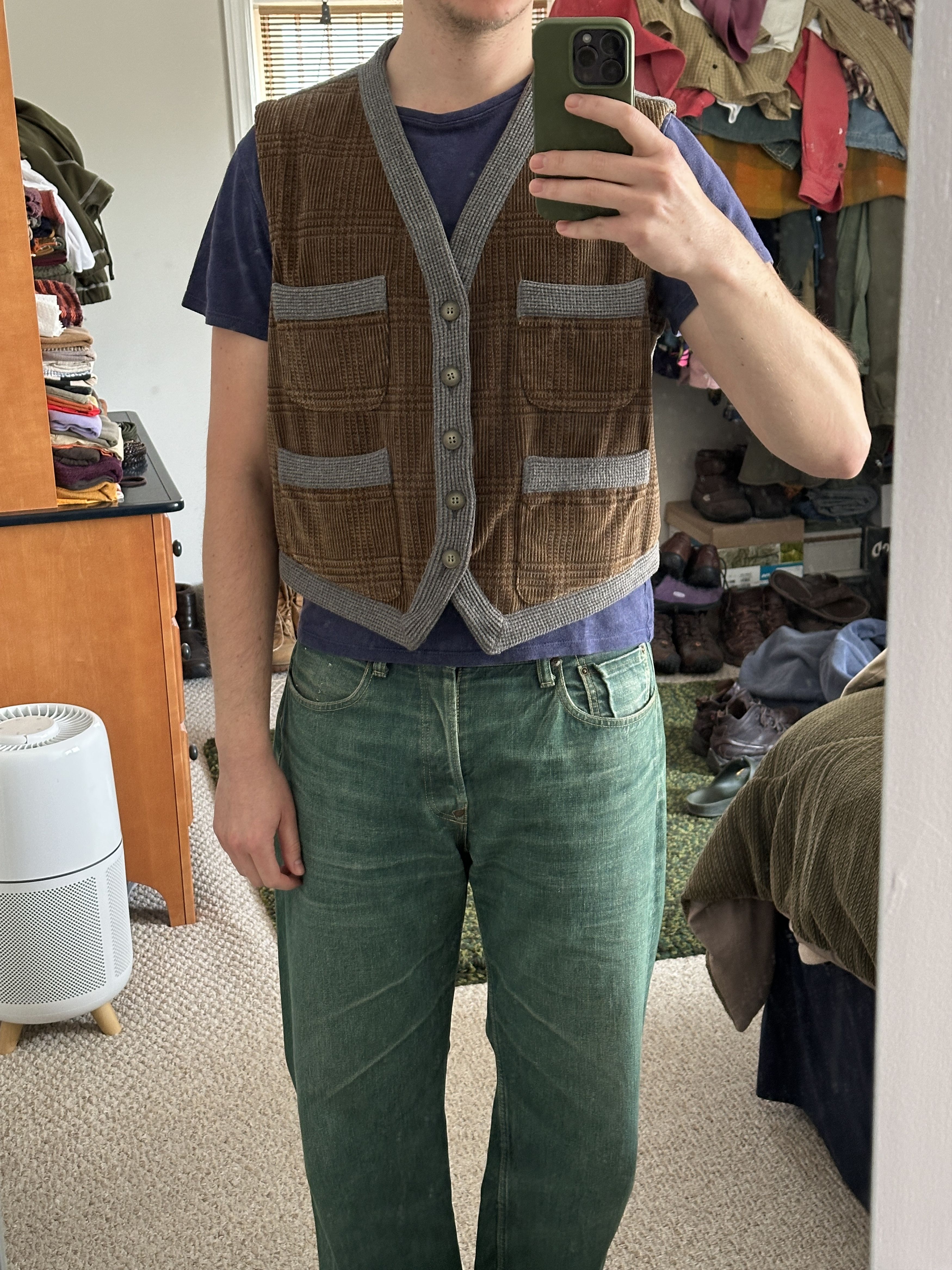 Giorgio Armani 80s-90s Hybrid Vest / Gillet Size US M / EU 48-50 / 2 - 14 Thumbnail