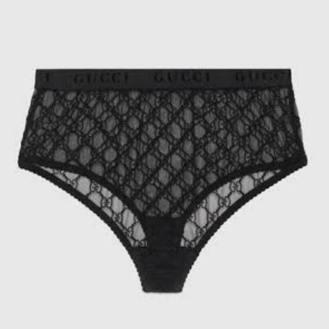 Gucci Gucci Black, Sheer Monogrammed Mesh Briefs, SS98 Size 30" / US 8 / IT 44 - 3 Thumbnail