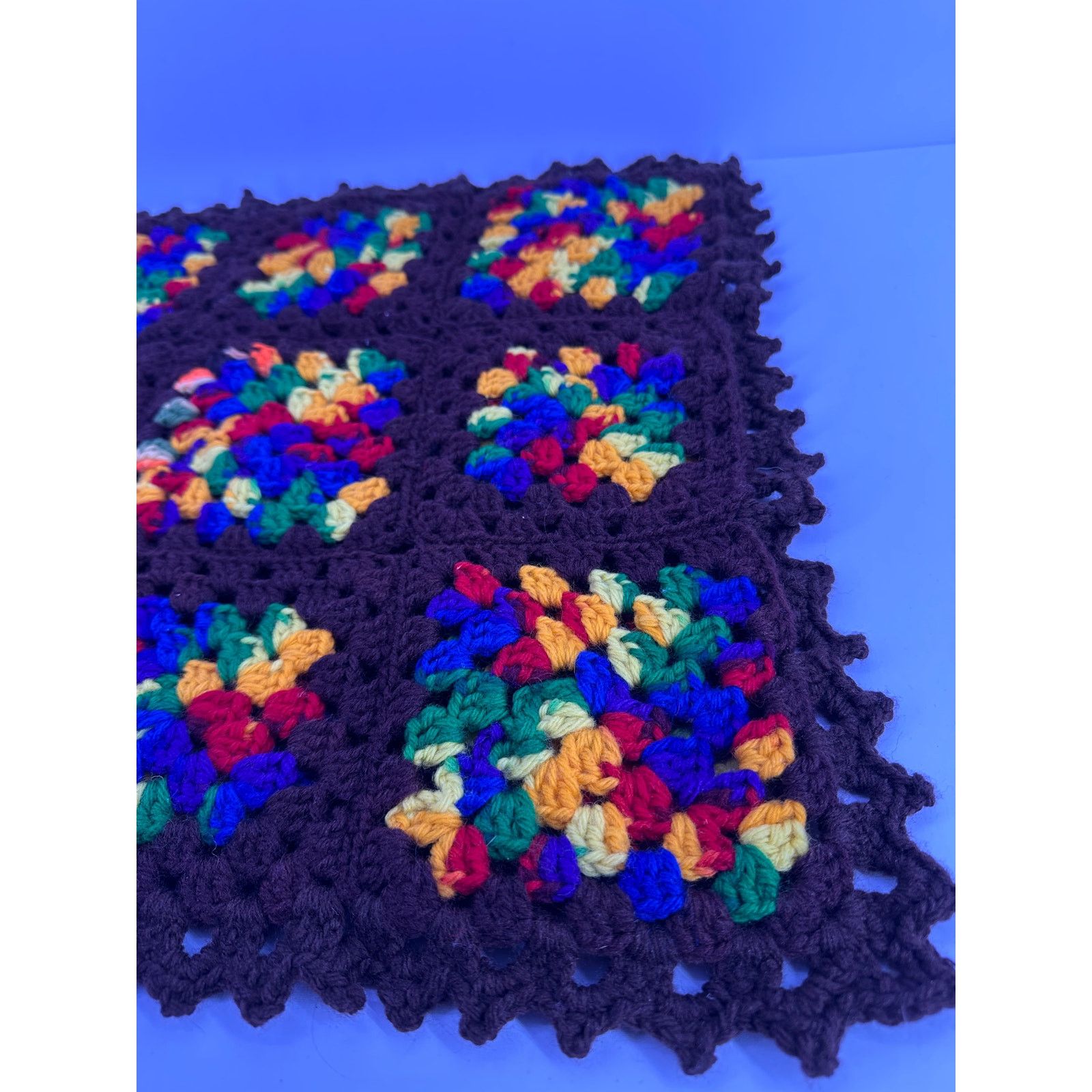 & Other Stories V Granny Square Crochet Table /Pillow Cover Handmade Size ONE SIZE - 5 Thumbnail