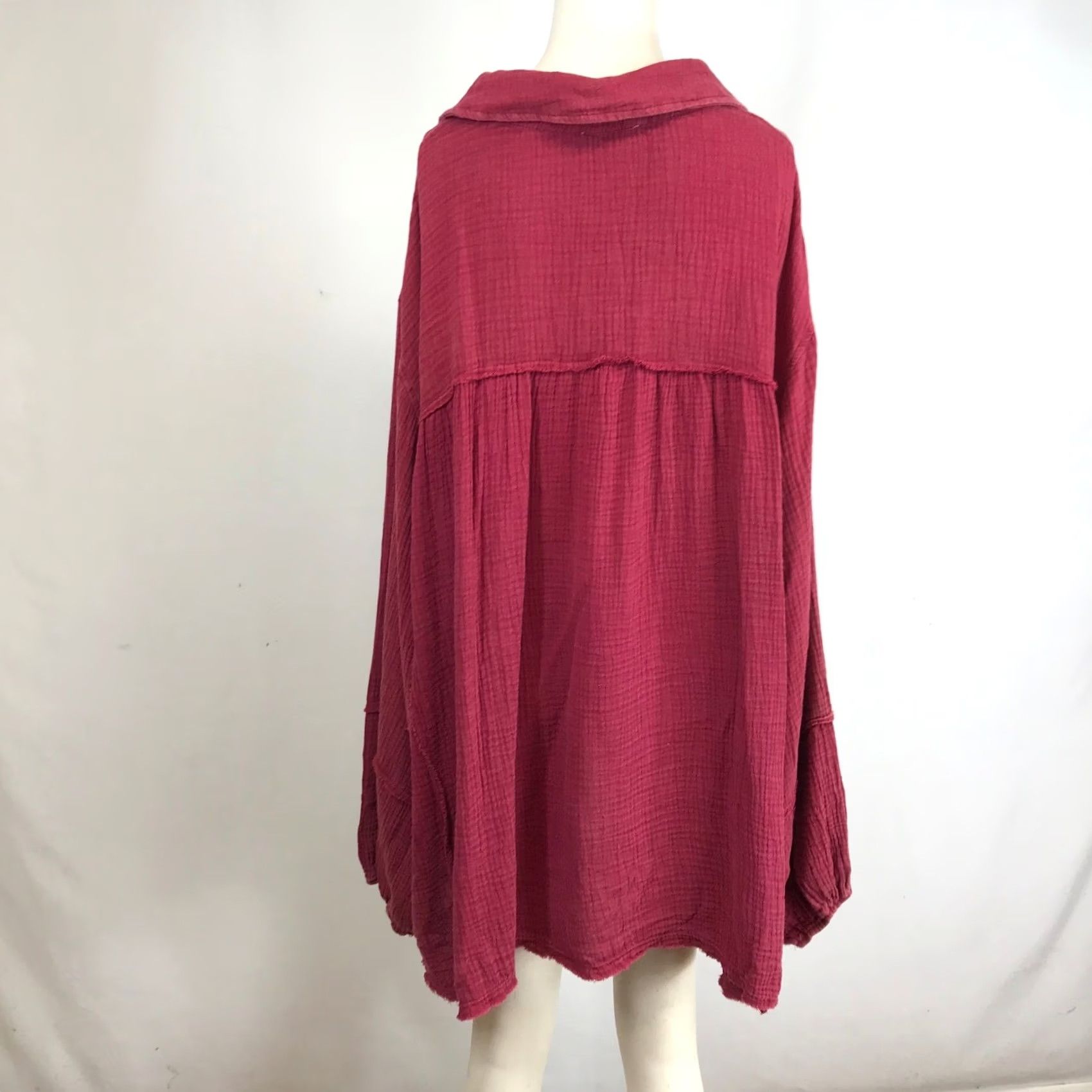 Vintage VINTAGE ANDRÉE BY UNIT Gauze V-Neck Collared Oversized Tunic Shirt 3X Size XXL / US 16-18 / IT 52-54 - 5 Thumbnail