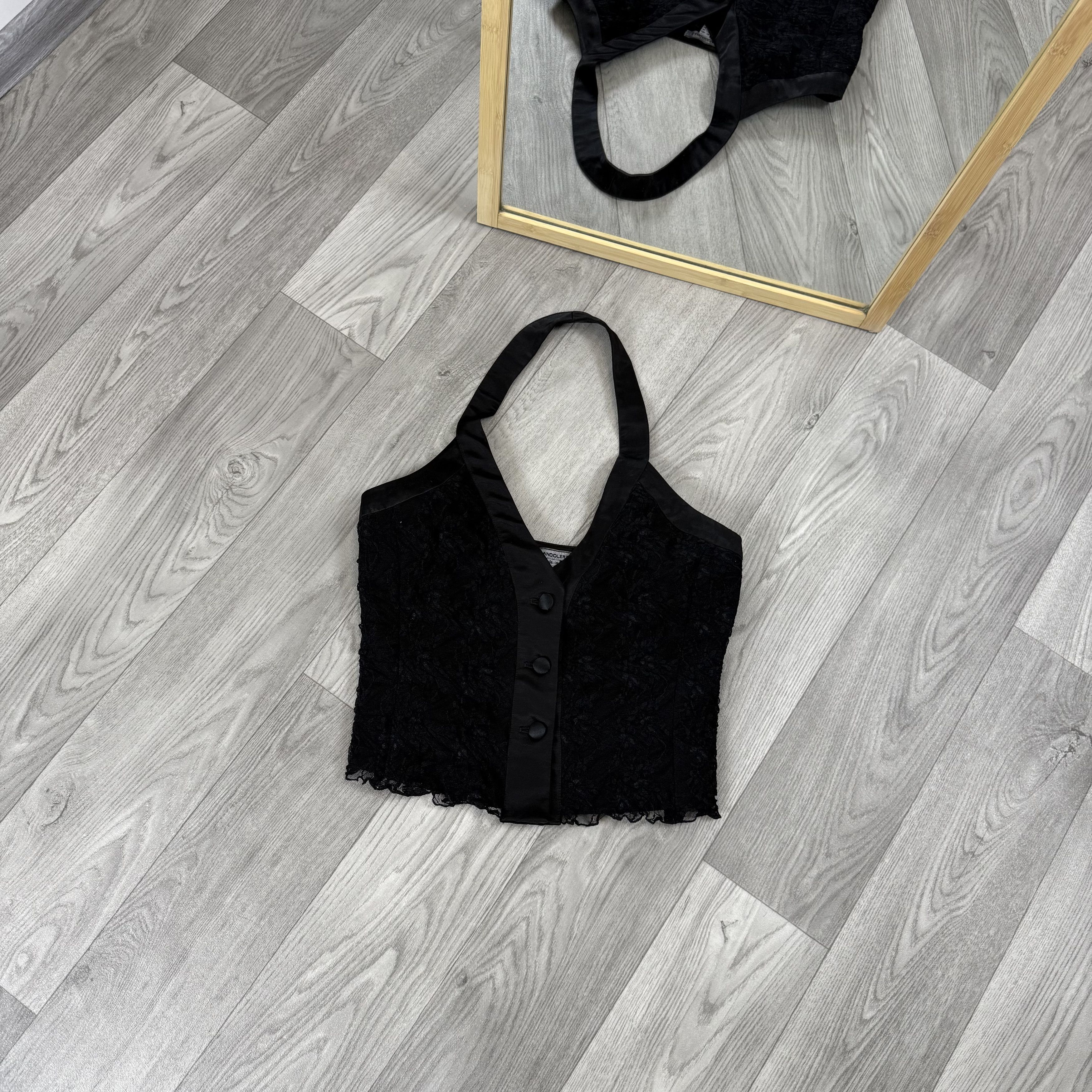 Vintage Vintage Grunge Lace Crop Top Button Up Vest Size M / US 6-8 / IT 42-44 - 1 Thumbnail