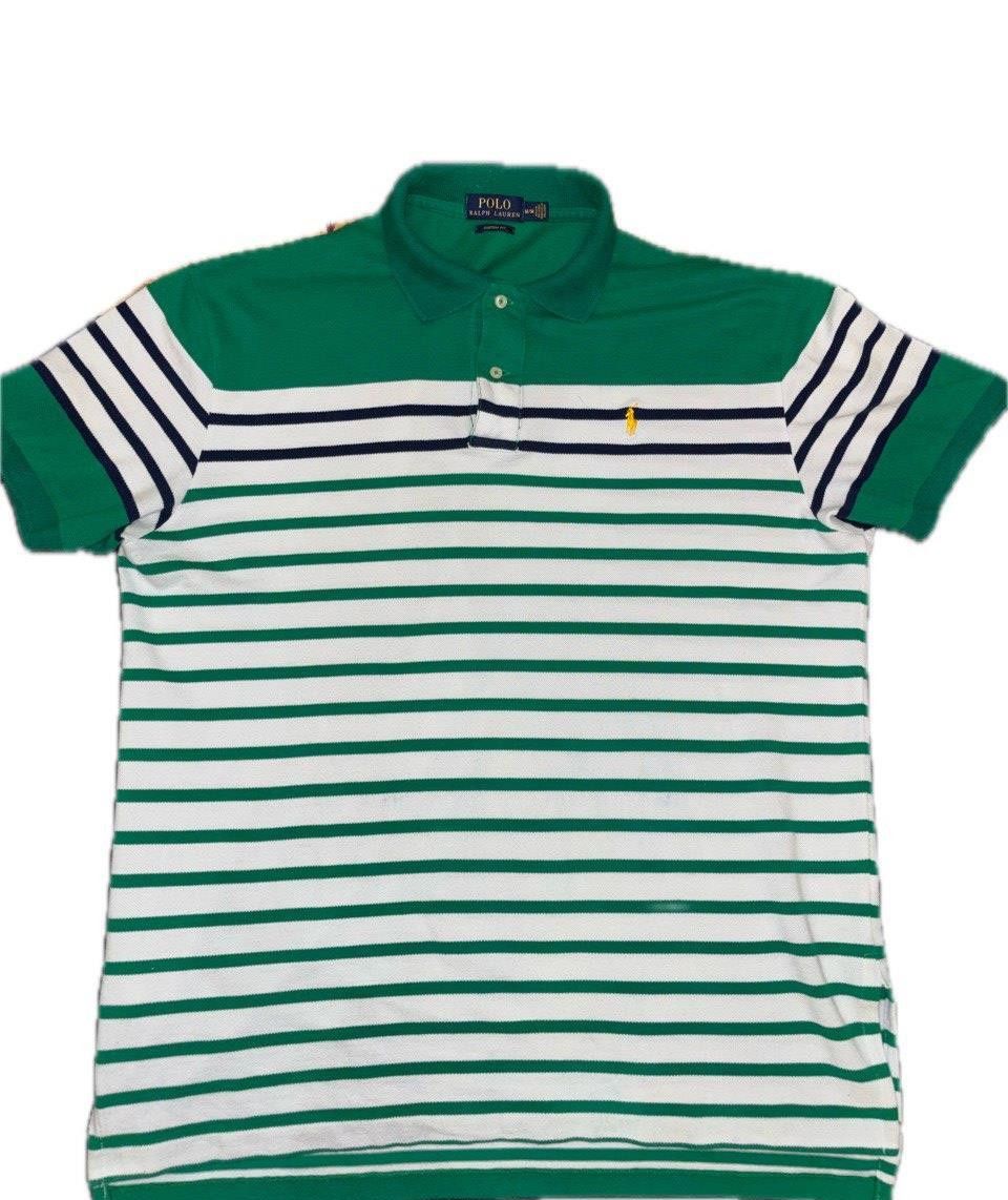 Polo Ralph Lauren Polo Ralph Lauren Green and white men's striped shirt M Size US M / EU 48-50 / 2 - 1 Thumbnail