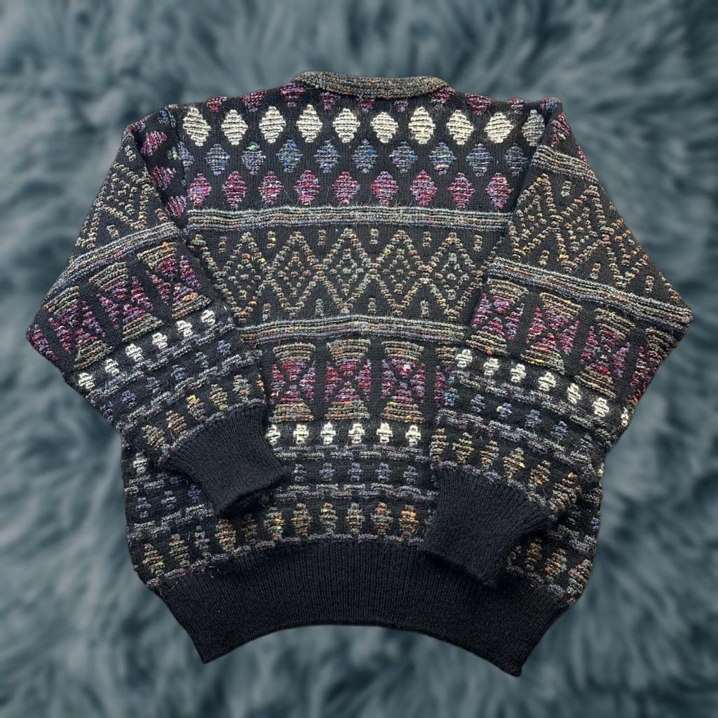 Vintage VINTAGE Cedrics Sweater Mens XL Plaid Knit Crew Neck Pullover Heavyweight All Seasons 90s Logo Embroidered Wool Mohair Nylon Wool Blend Black Mens Size US XL / EU 56 / 4 - 1 Thumbnail