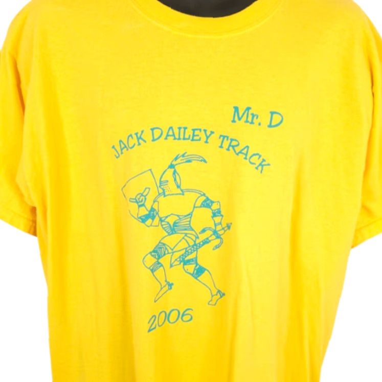 Gildan VINTAGE Jack Dailey Track T Shirt Mens XL Yellow Gildan T-Shirt School Y2K Las Vegas Size US XL / EU 56 / 4 - 2 Thumbnail