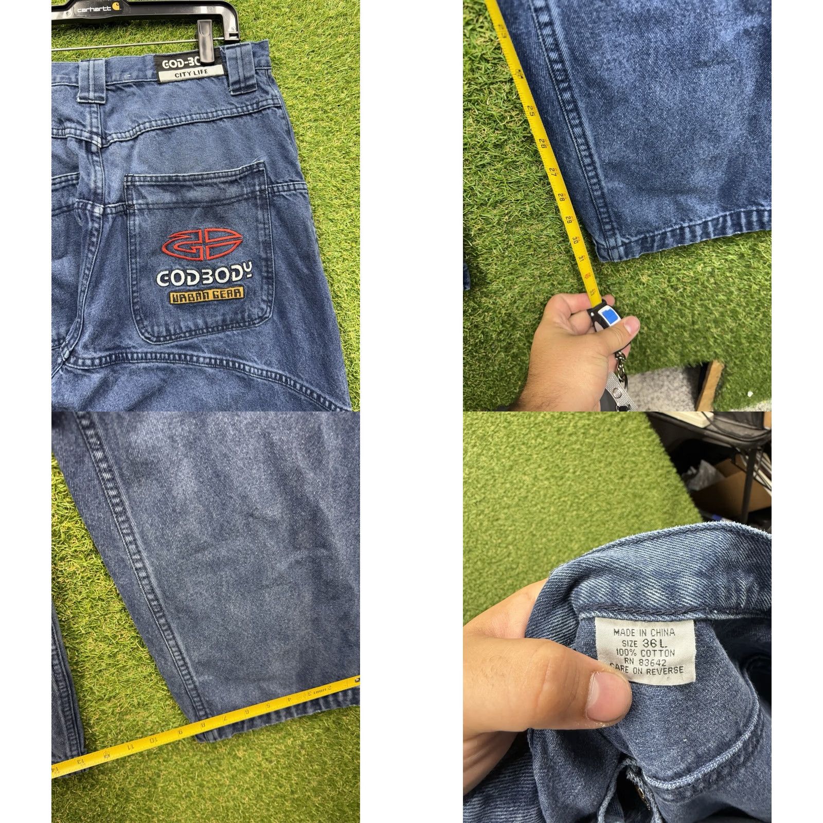 Vintage VINTAGE Godbody Jeans Mens 36 Jeans 90s Grunge Hip Hop Wide-Leg Denim Blue 5-Pocket Relaxed Mens Size US 36 / EU 52 - 8 Thumbnail