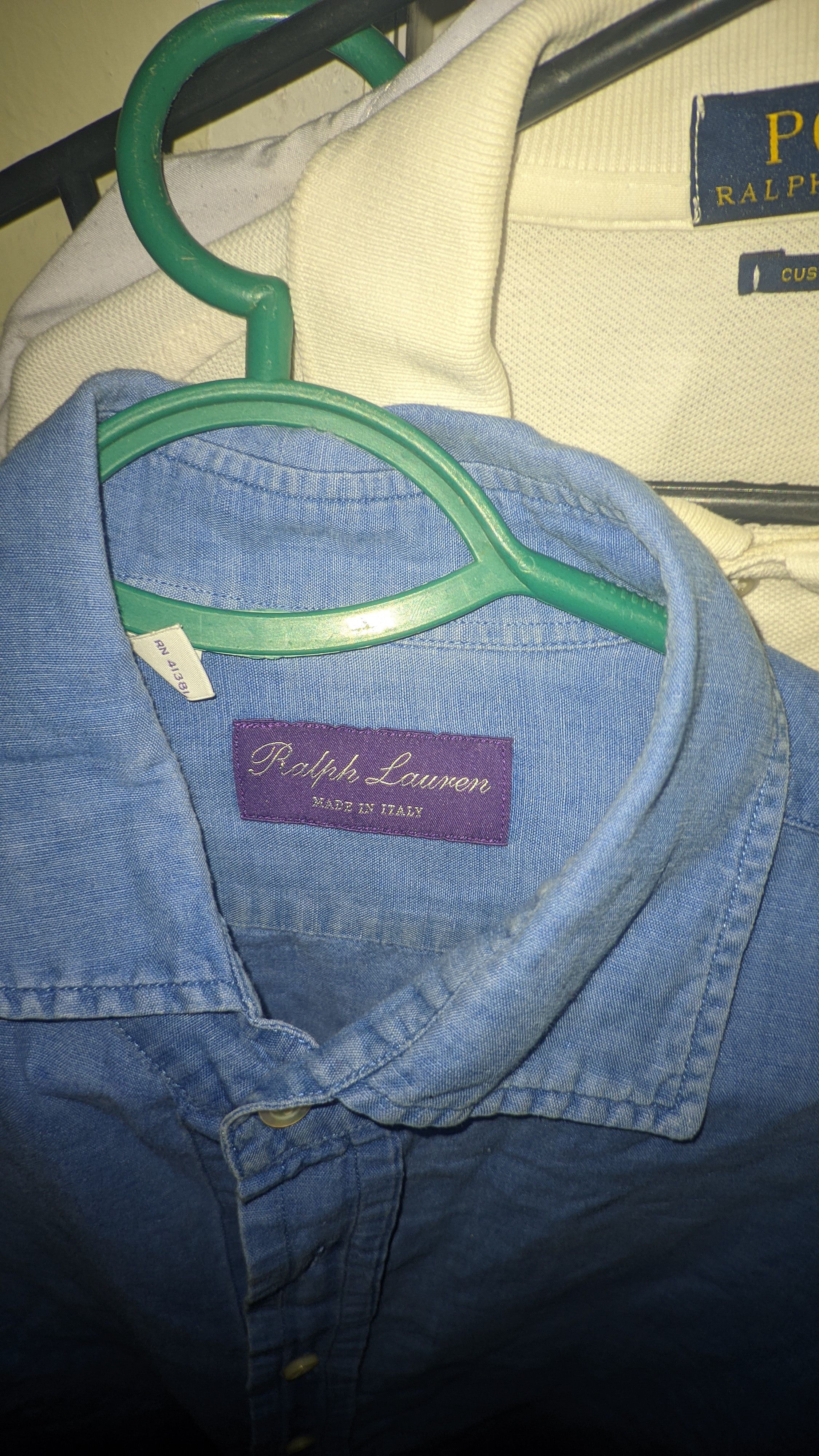 Ralph Lauren Purple Label RLPL Linen Cotton Shirt Engraved Buttons Size US L / EU 52-54 / 3 - 8 Thumbnail