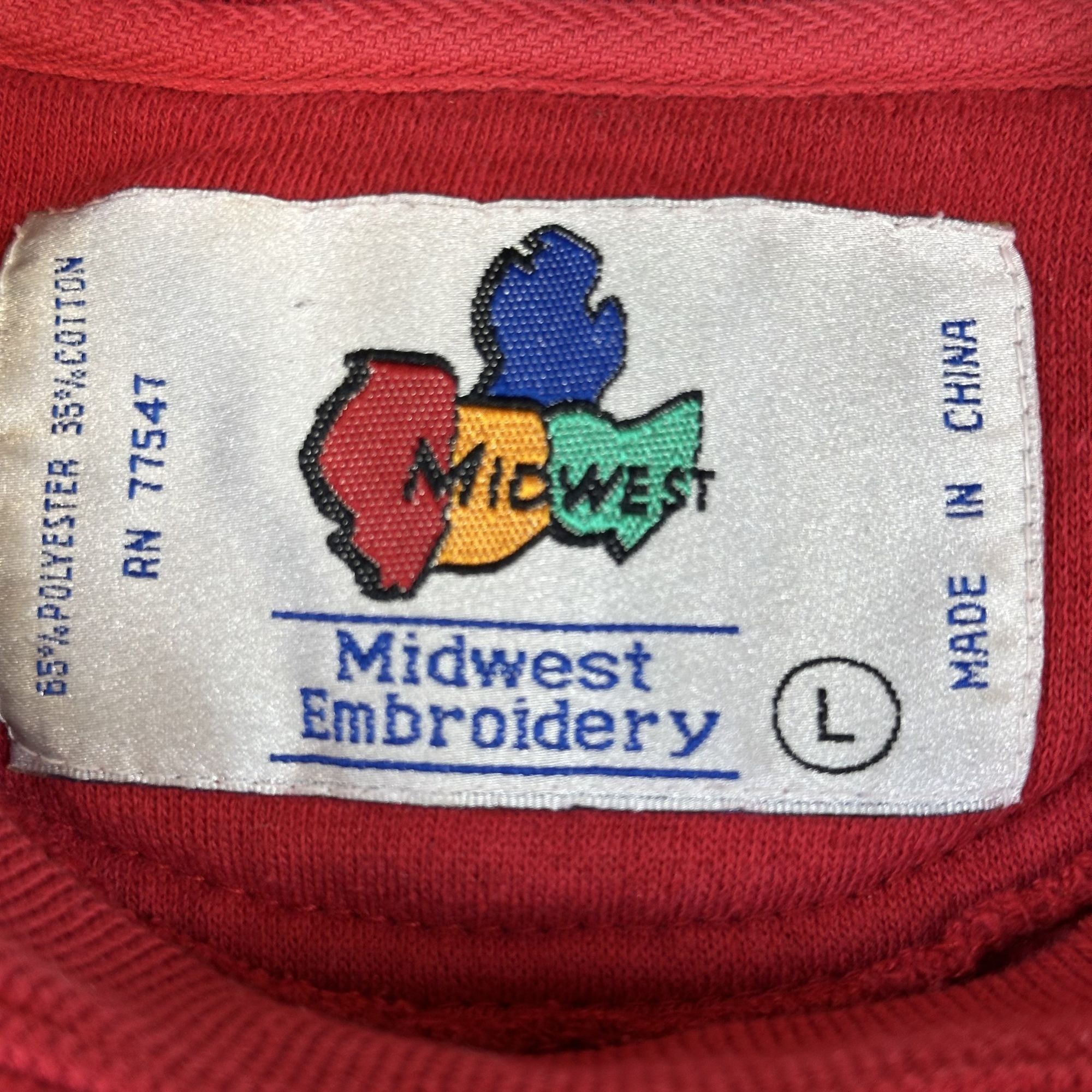 Vintage Vintage Midwest Embroidery Wisconsin Badgers Sweatshirt Red Size US L / EU 52-54 / 3 - 3 Thumbnail