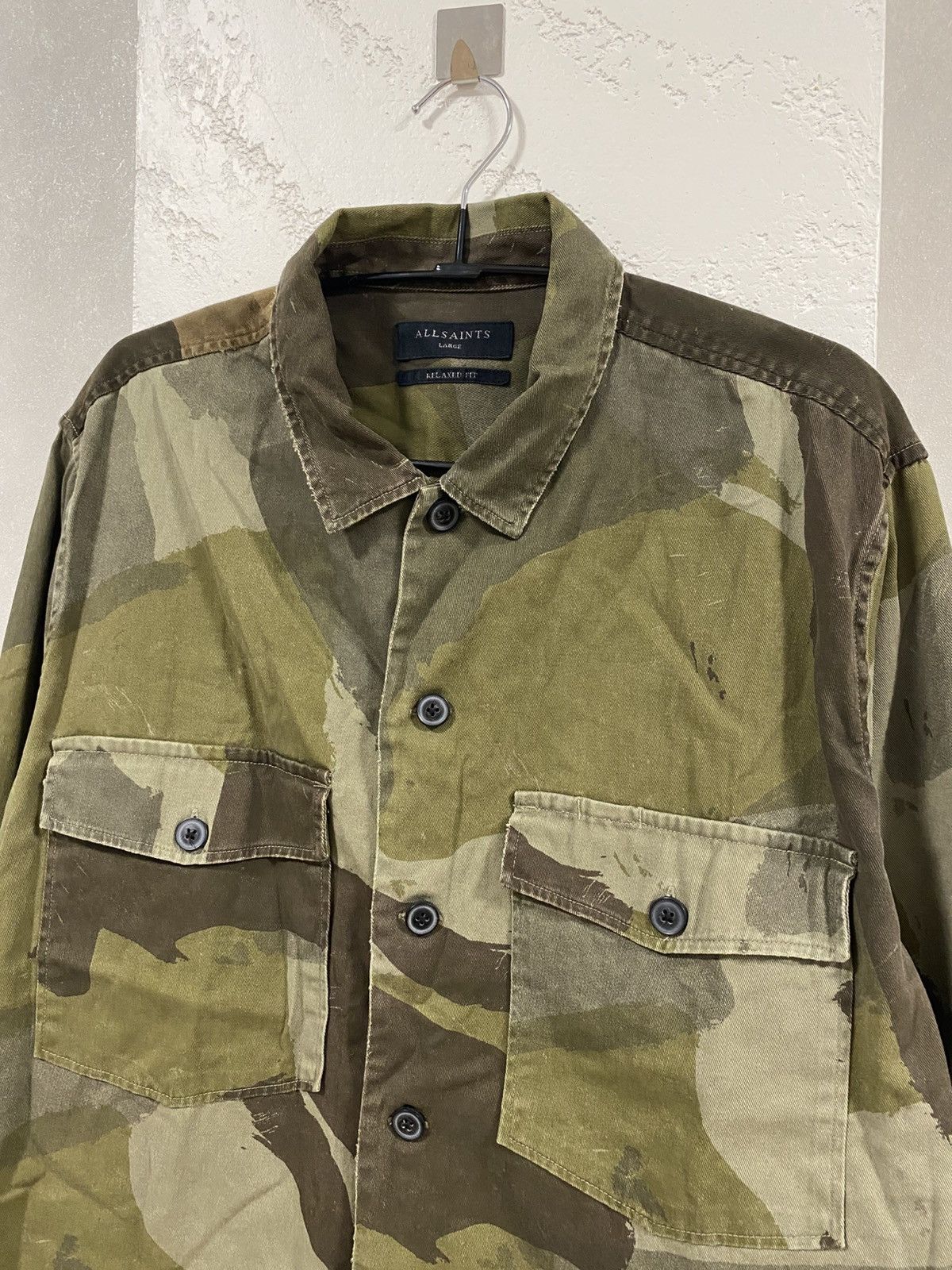 Allsaints AllSaints Military Overshirt Camo M-90 Style Shirt Size: L Size US L / EU 52-54 / 3 - 3 Thumbnail