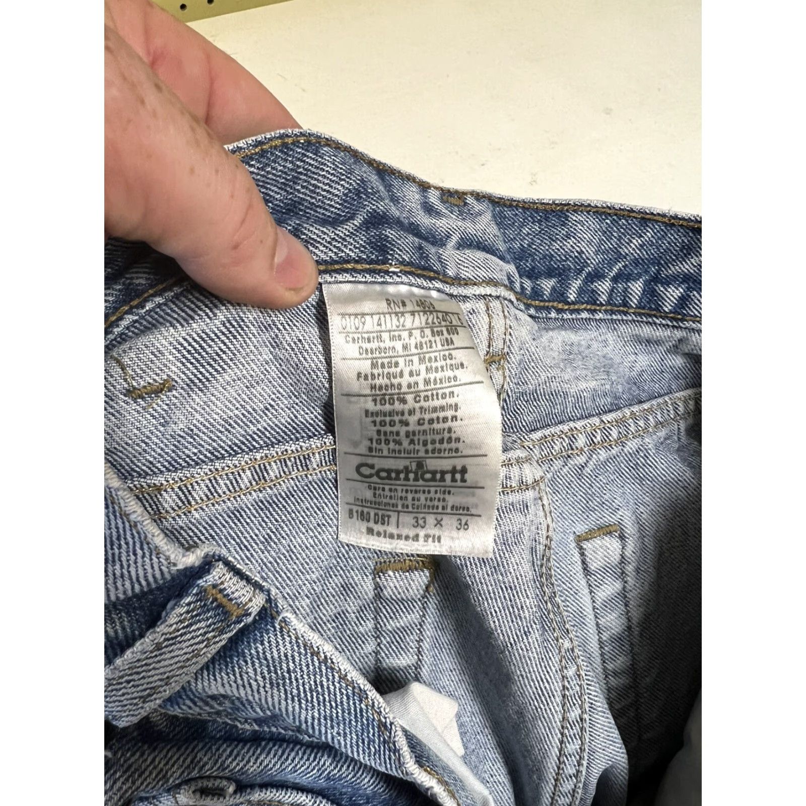 Carhartt VINTAGE Carhartt B160 DST Faded Heavy Denim Work Jeans 32x36 Relaxed Fit Regular Men Blue Denim Jeans 32 36 Boys? Size US 32 / EU 48 - 6 Thumbnail