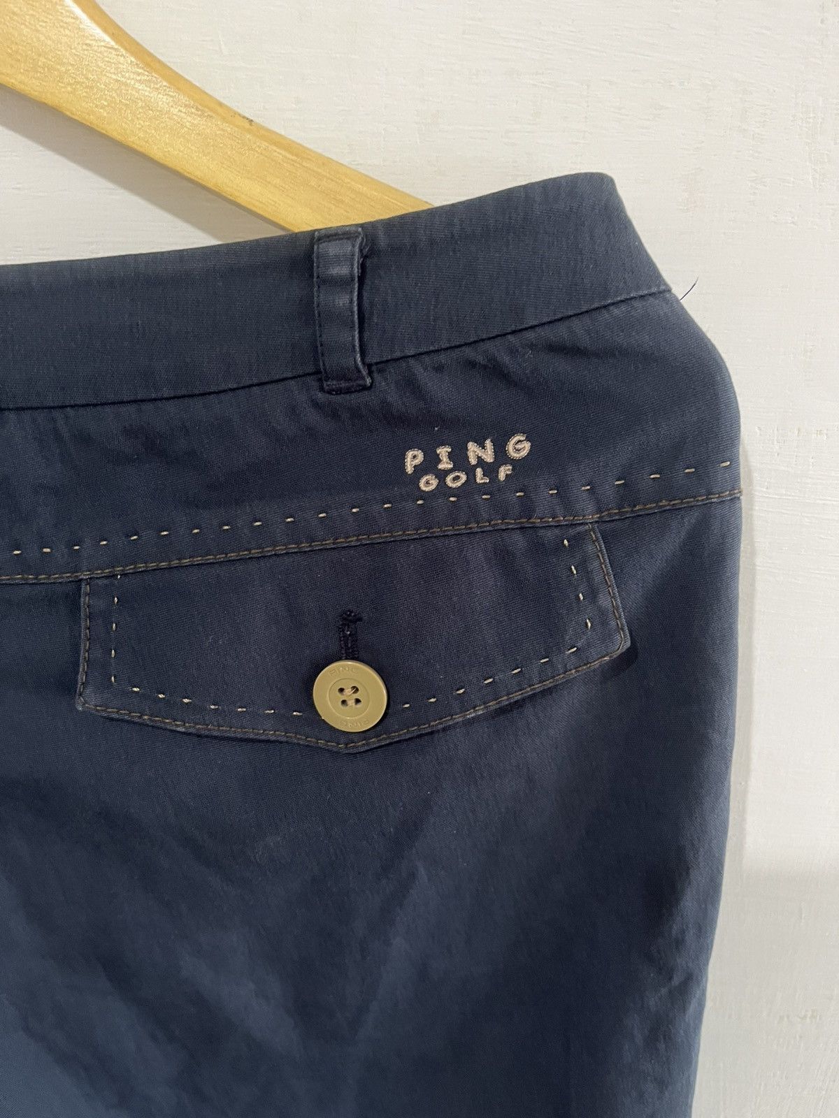 Japanese Brand PING GOLF Trousers Technical Fabric Navy Blue Slim Fit Size US 32 / EU 48 - 12 Thumbnail