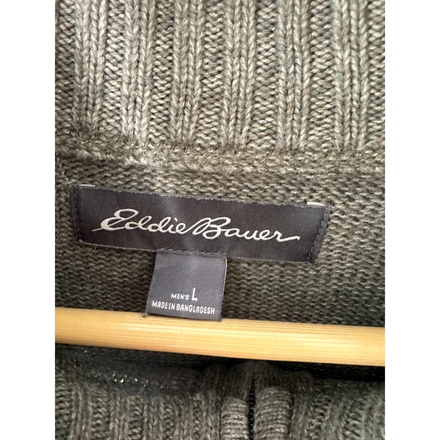 Eddie Bauer Eddie Bauer Green 1/4 Zip Medium Weight Knit Sweater Men's L Size US L / EU 52-54 / 3 - 5 Thumbnail