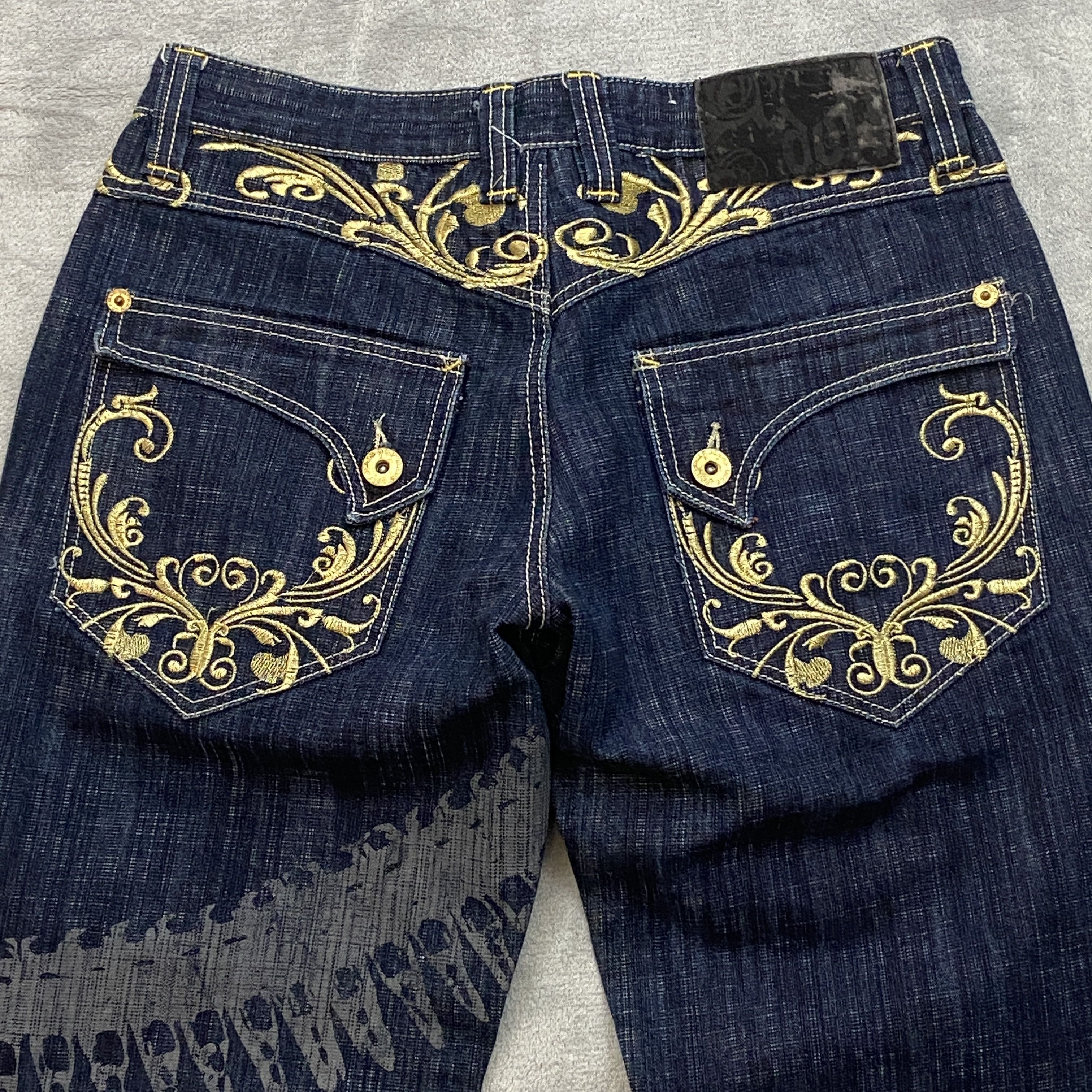 Imperious × Vintage Y2K DELF Men 34x30 (32x27) Blue BULLETS & BRASS KNUCKLES Size US 34 / EU 50 - 10 Thumbnail
