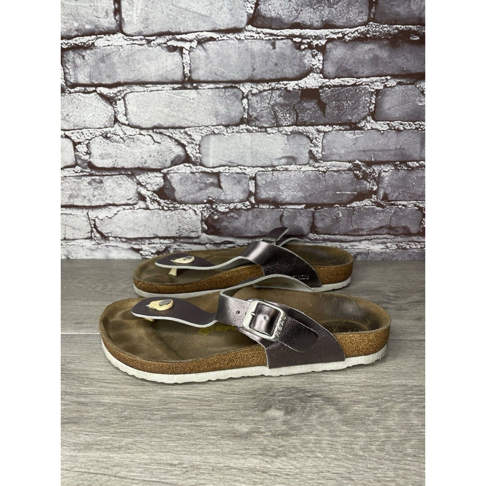 Other Real Natural Purple Metallic Leather Strap Sandals Women Sz Size US 10.5 / IT 40.5 - 10 Thumbnail